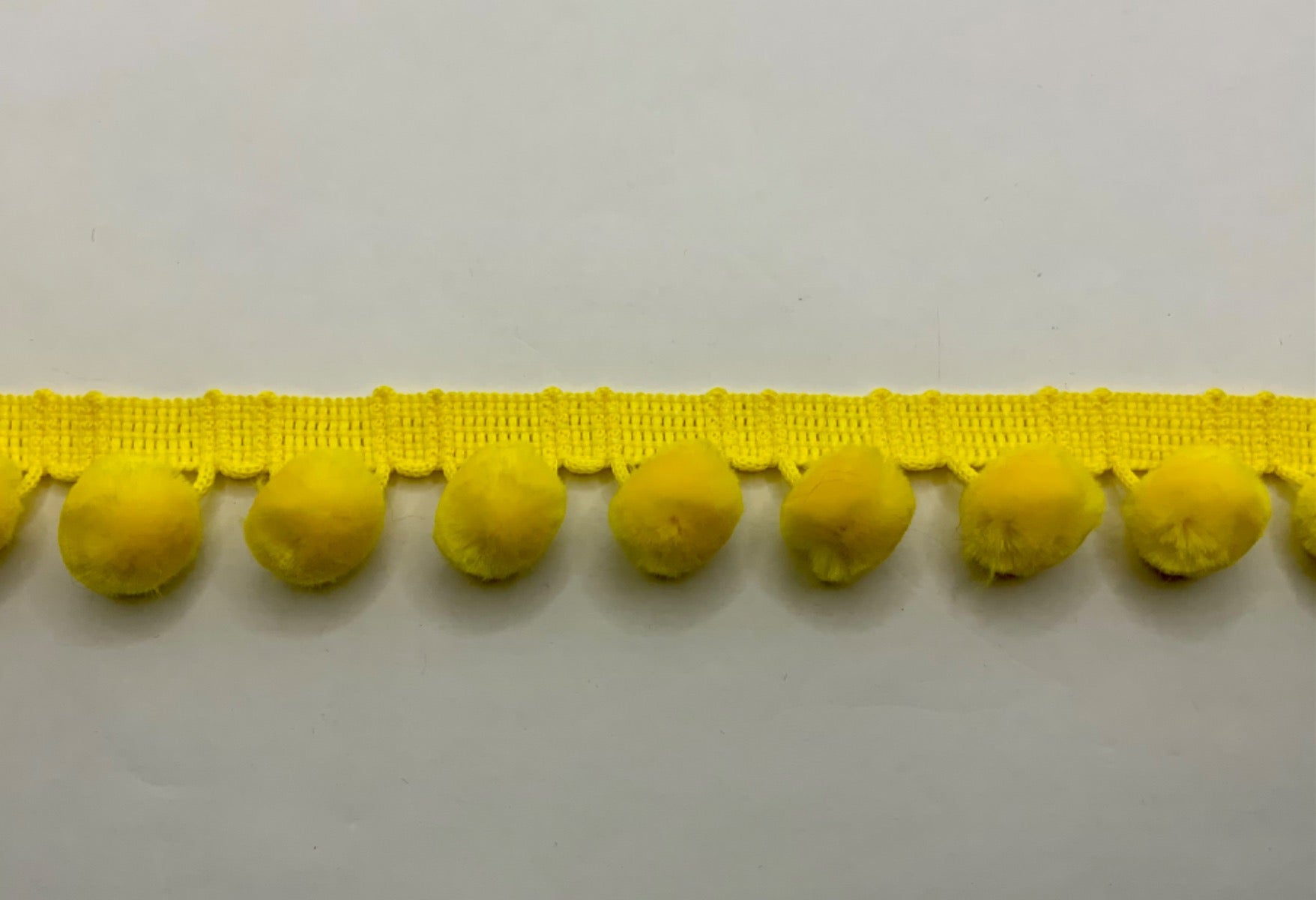 Yellow Velvet Pom Pom Trim