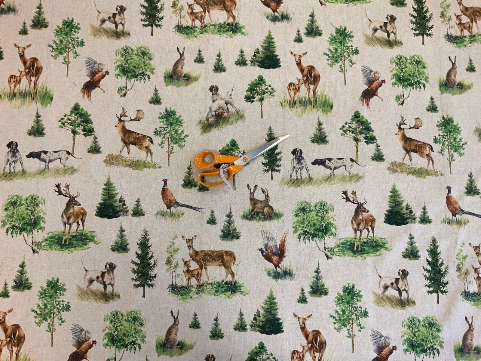 Woodland Animals T349 Linen Green