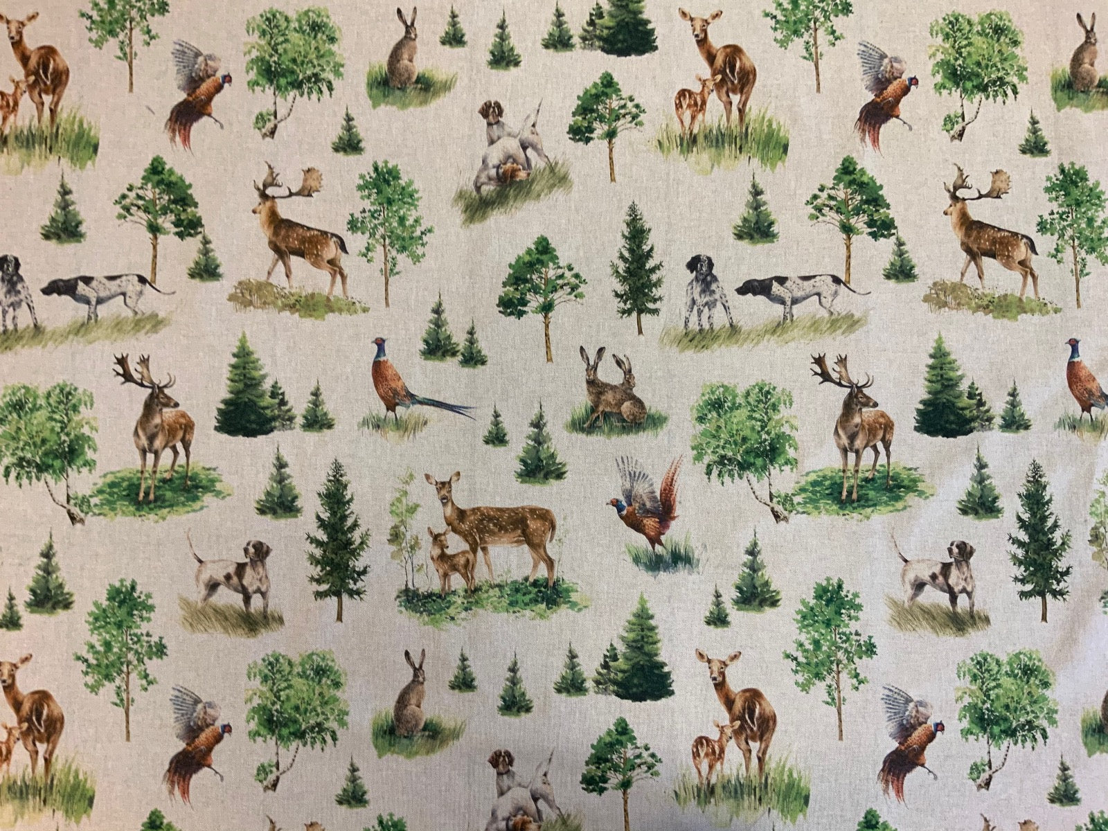 Woodland Animals T349 Linen Green