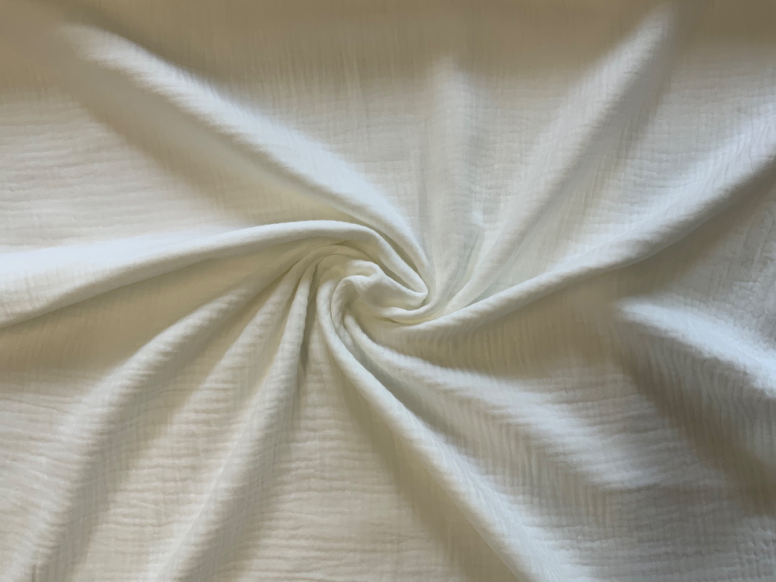 C338 Muslin Double Cloth Crinkle White