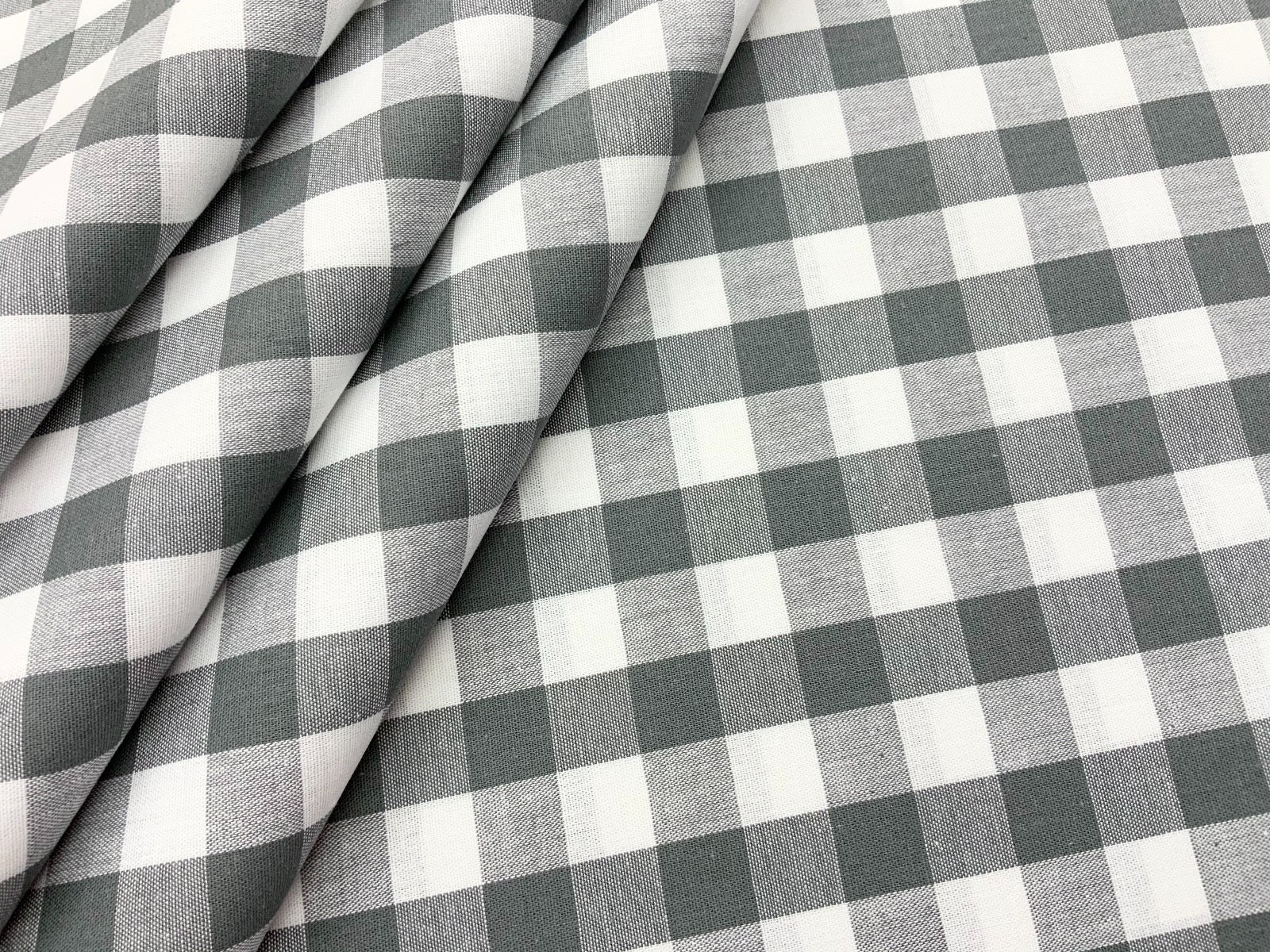 Cotton Gingham Stone B312