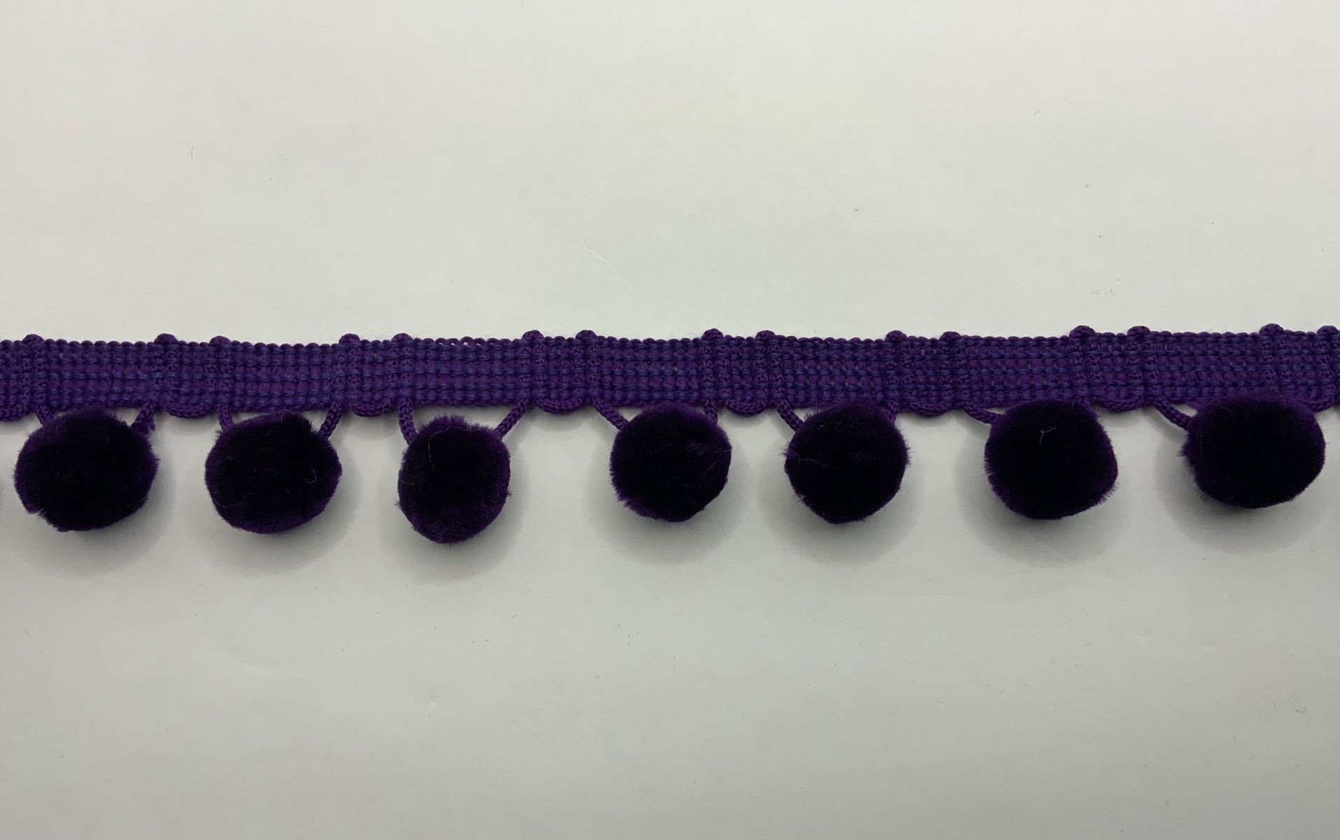 Purple Velvet Pom Pom Trim