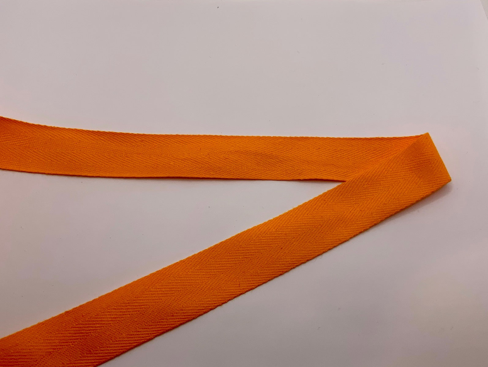 1" Cotton Tape Tangerine