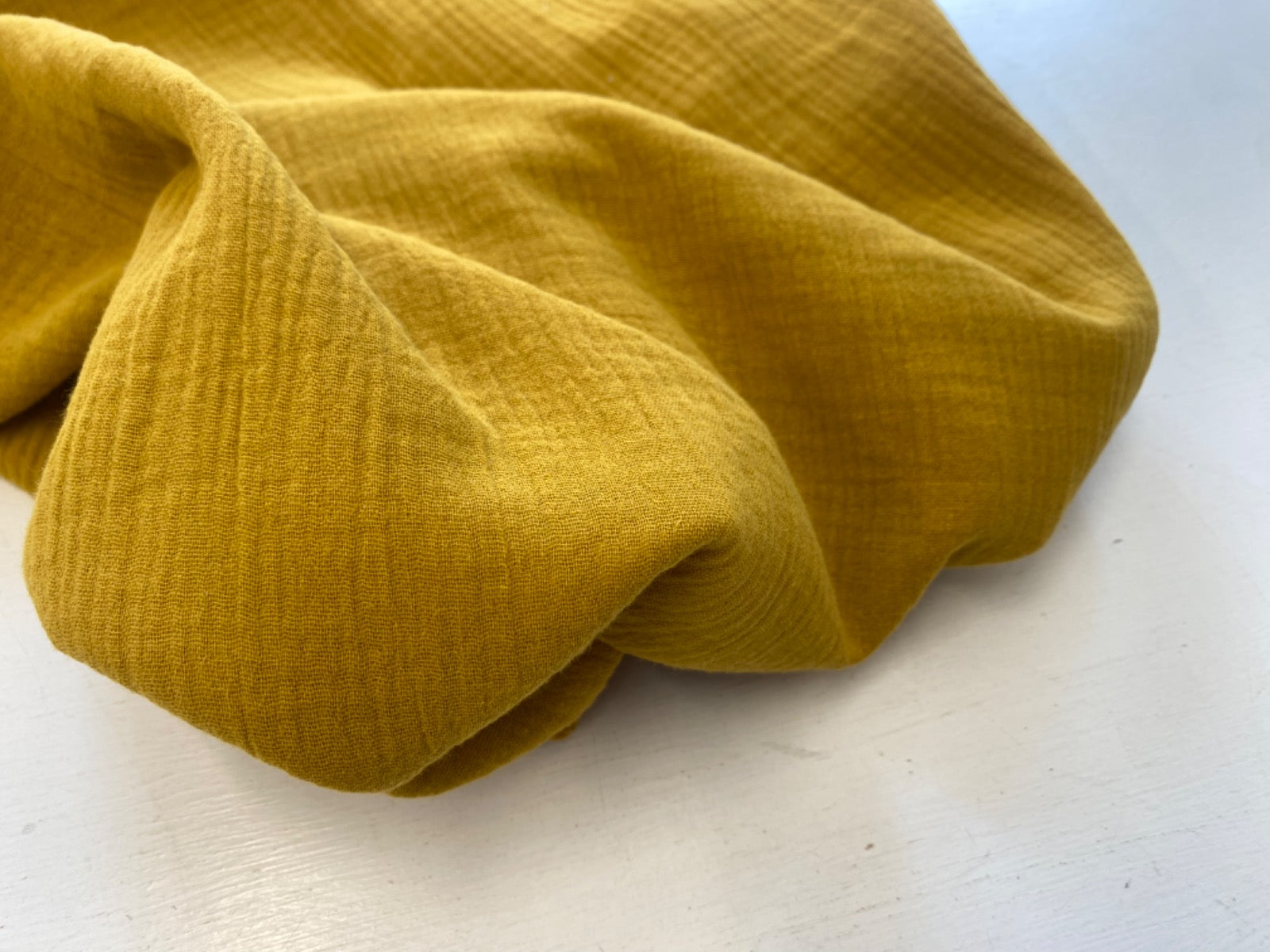 C337 Muslin Double Gauze Crinkle Gold/ Mustard