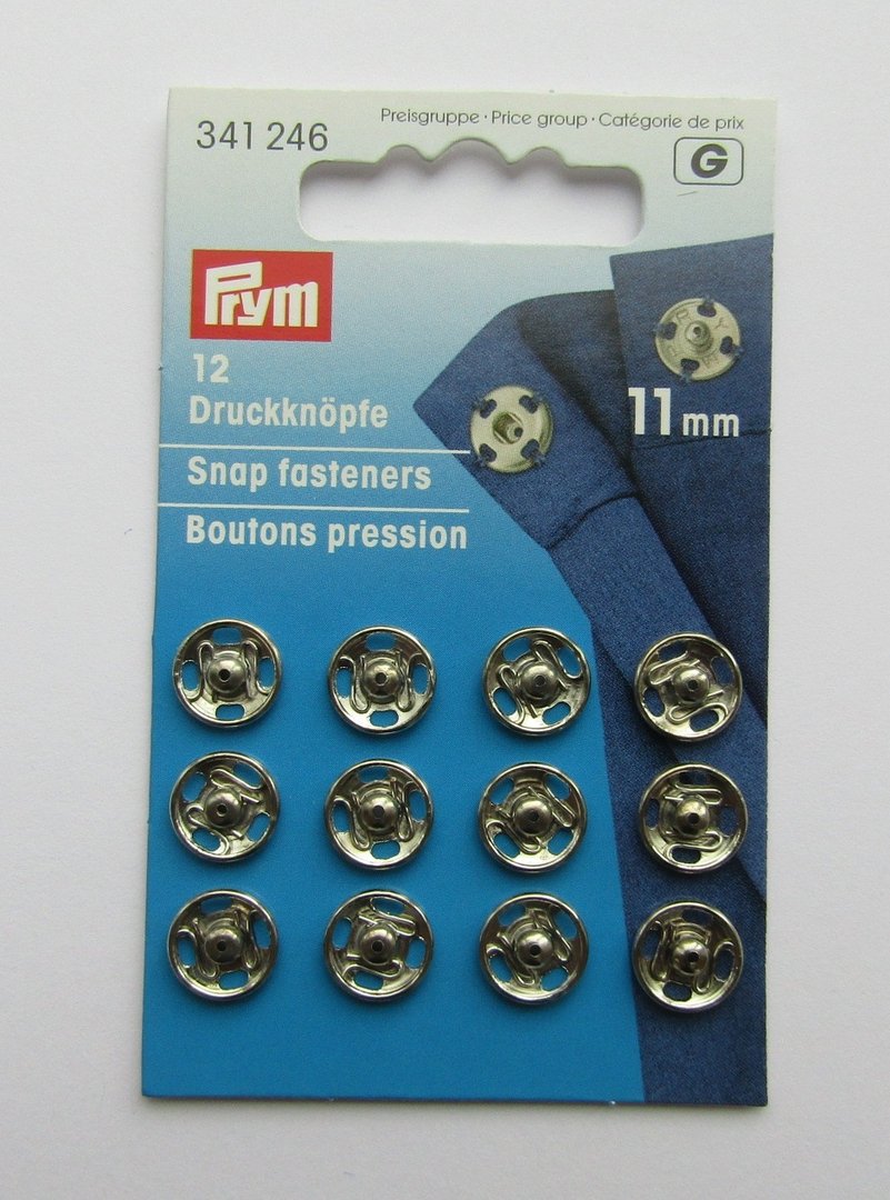 Prym Press Studs Snap Fasteners 11mm Silver