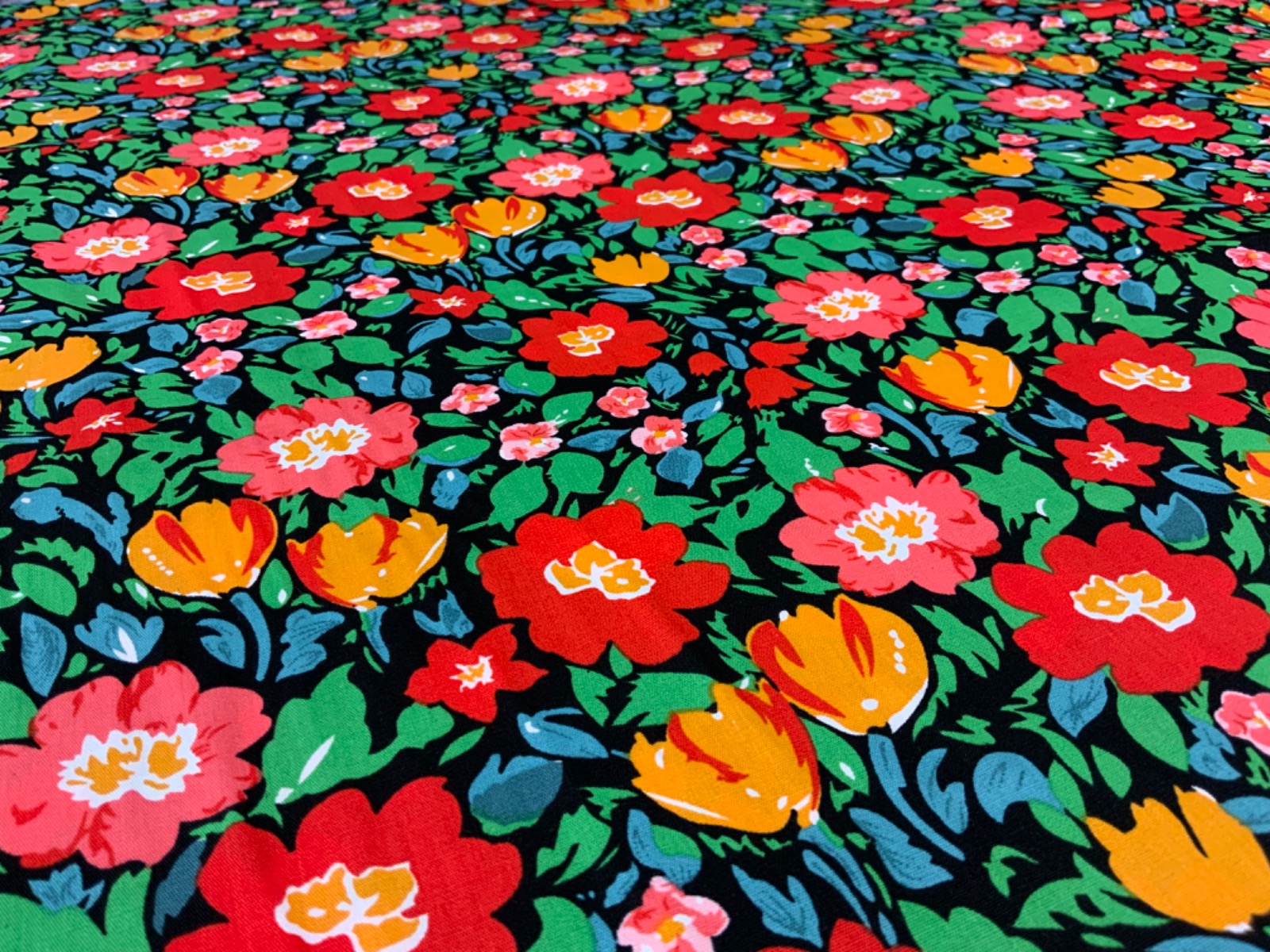 Freya Floral Cotton Lawn Black Tex Ex 2652