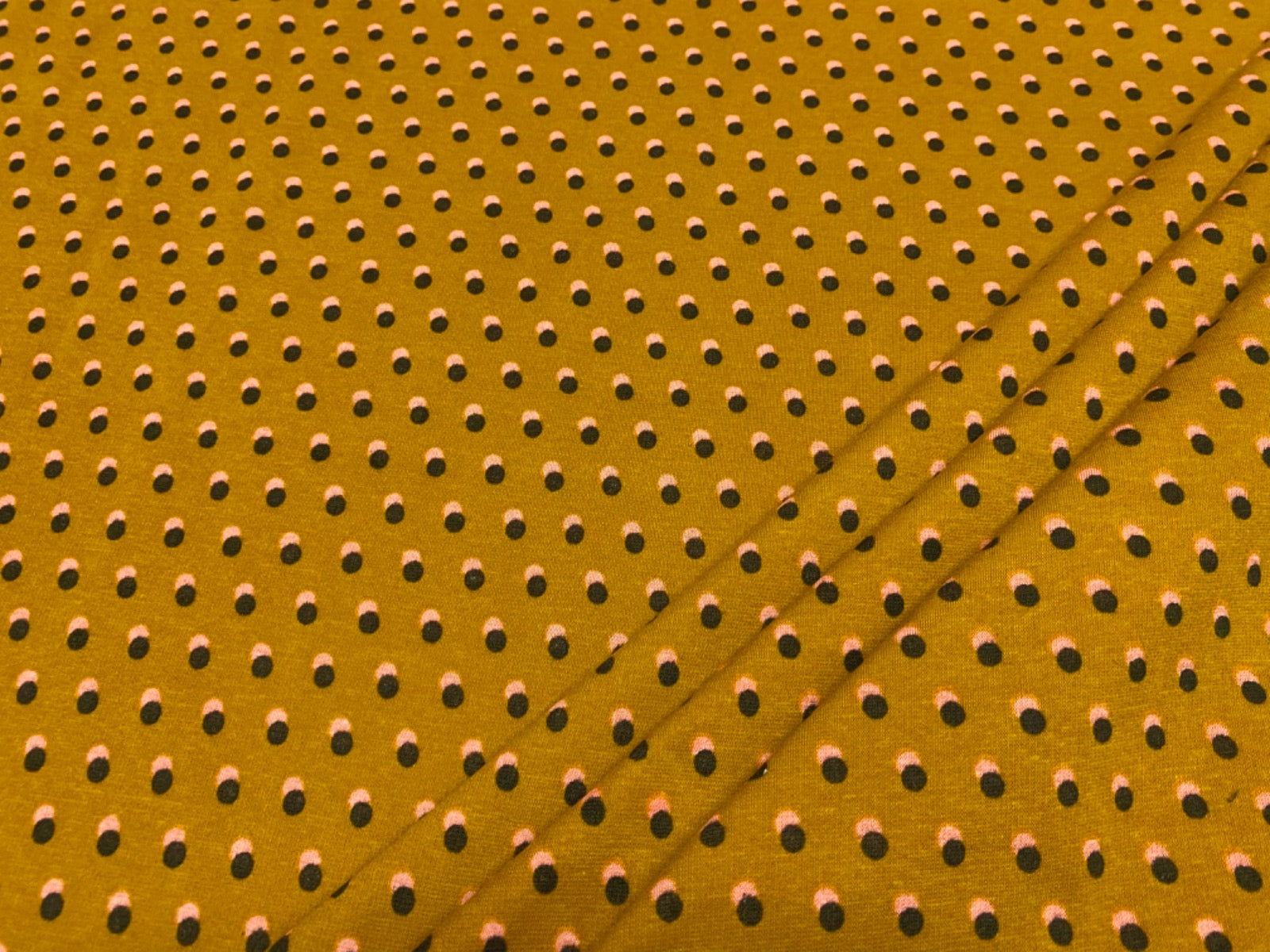 i459 Dotty Cuddle Fur Backed Jersey Sweatshirt Mustard