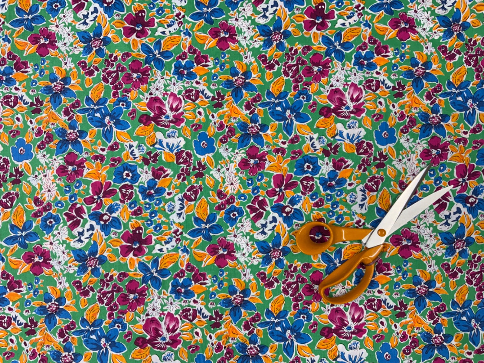 Ava Floral Cotton Lawn Green Tex Ex 2651