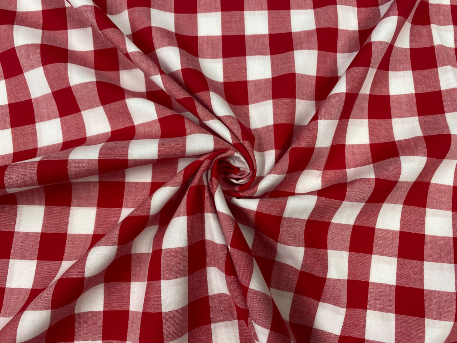 C744 17mm Red Woven Cotton Gingham