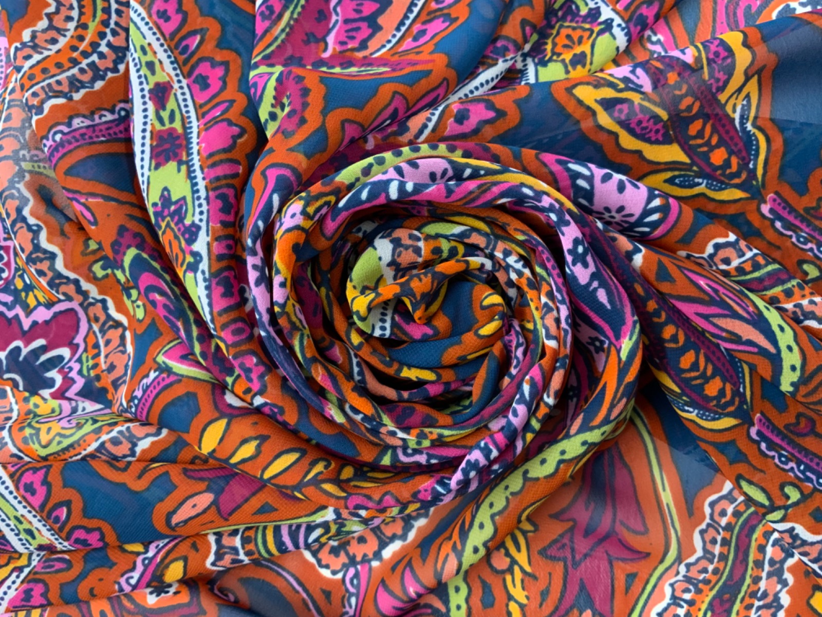 Giant Paisley Chiffon Multi F294