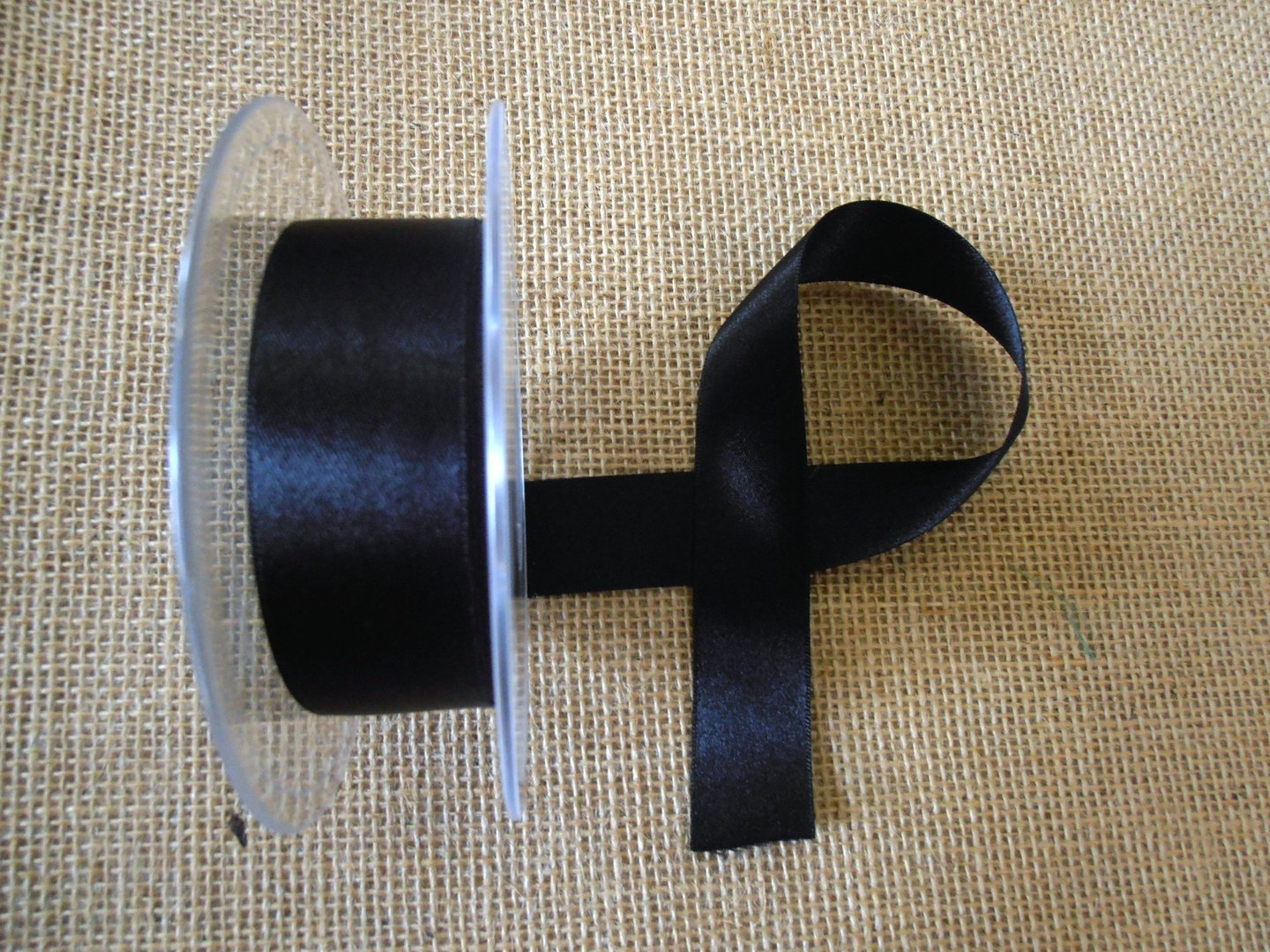 25mm Satin Ribbon Black col 10