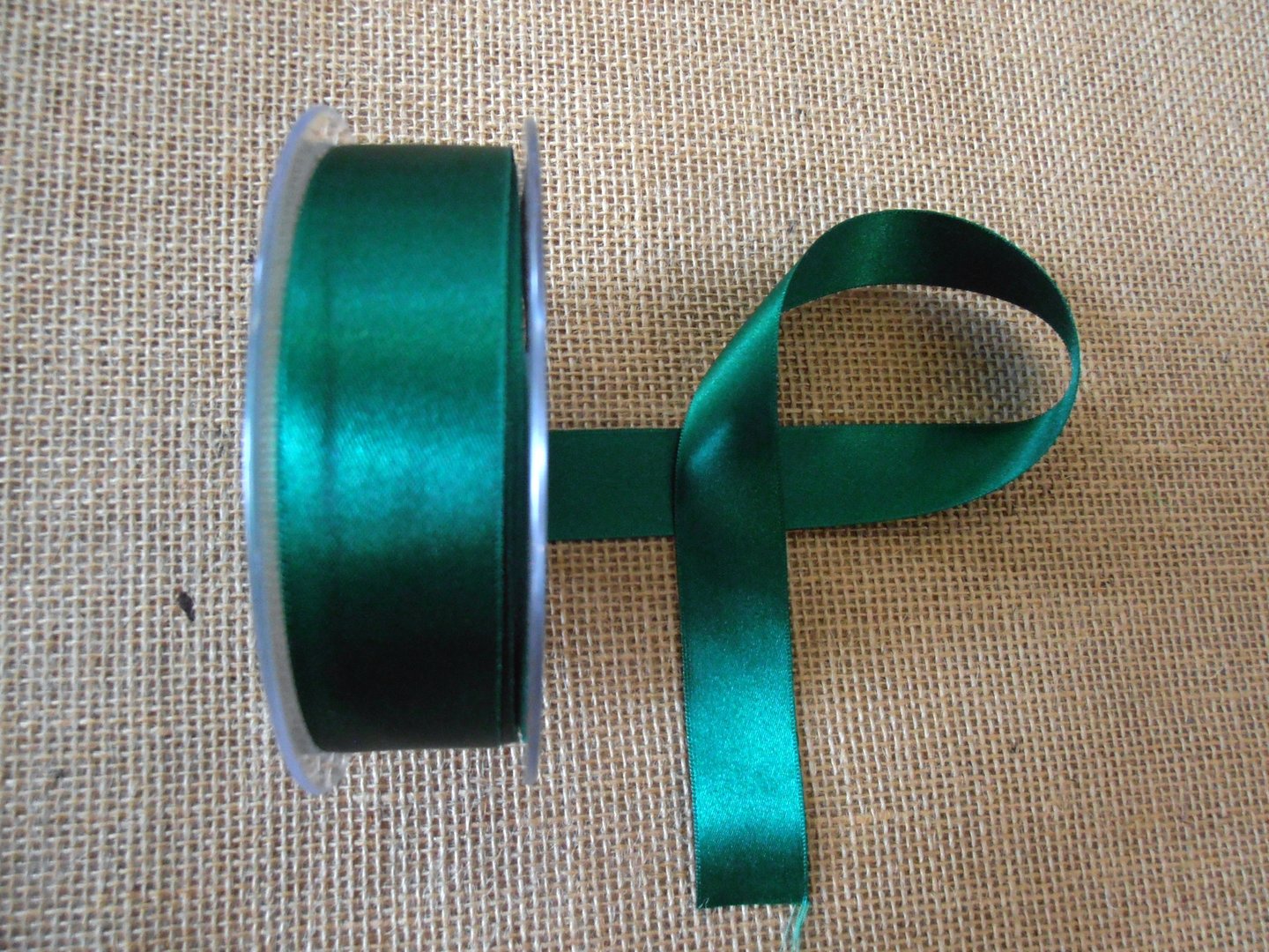 25mm Satin Ribbon Hunter Green col 455