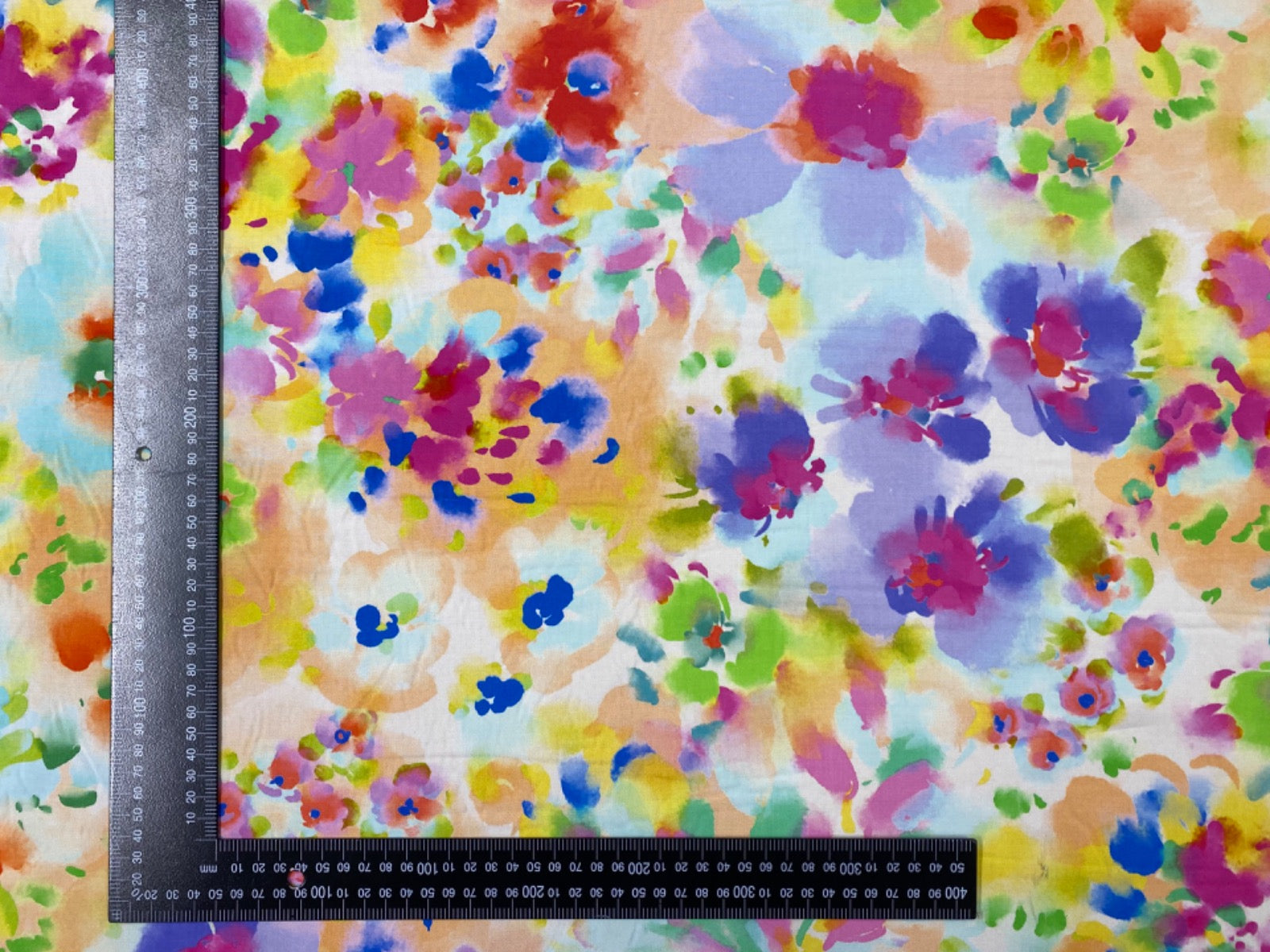 Watercolour Flowers Stretch Viscose Multi W42