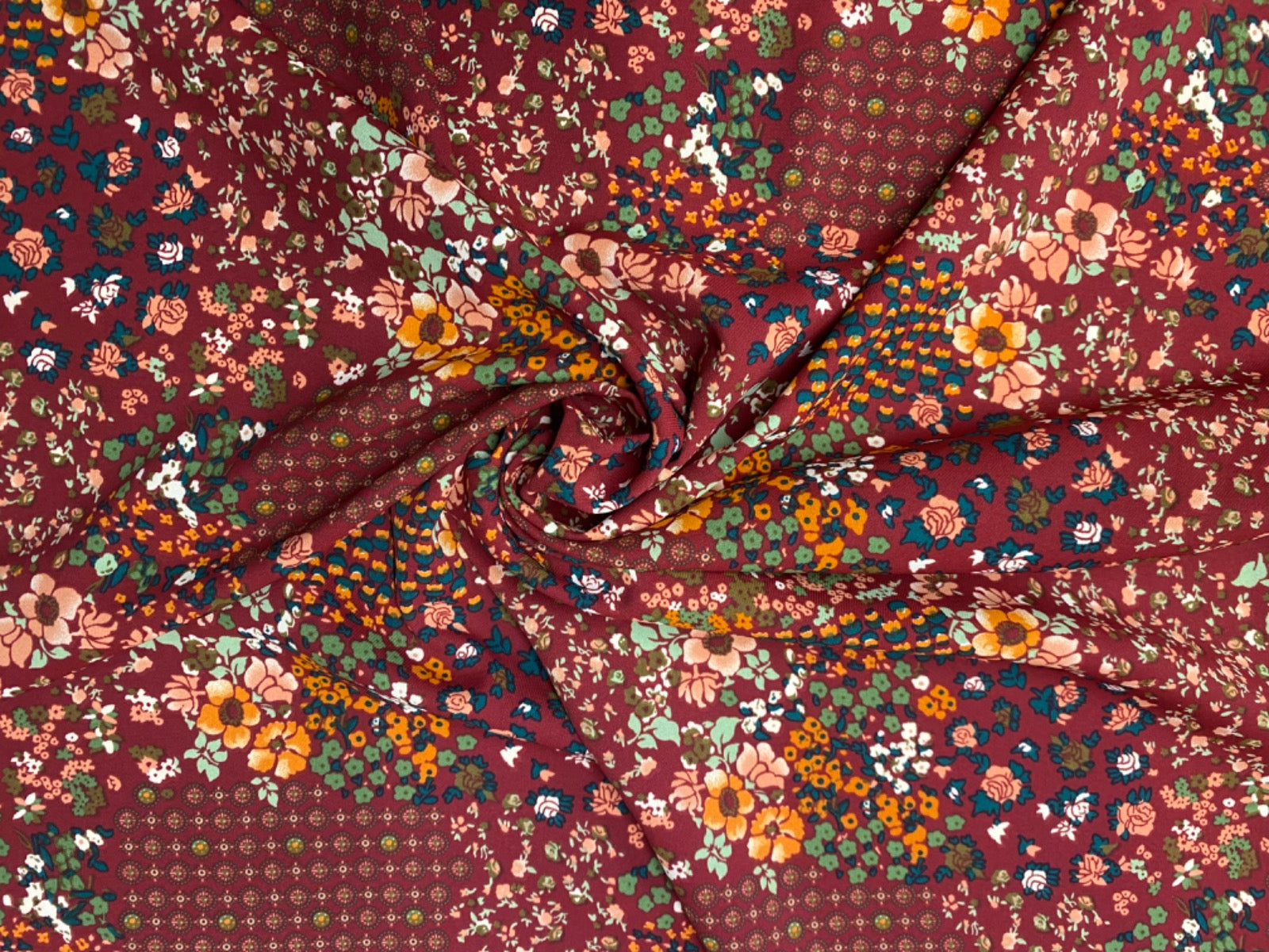 F340 Flower Patch Soft Drape Red