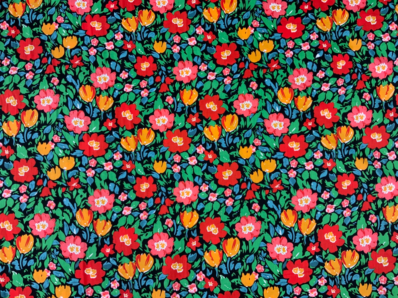 Freya Floral Cotton Lawn Black Tex Ex 2652