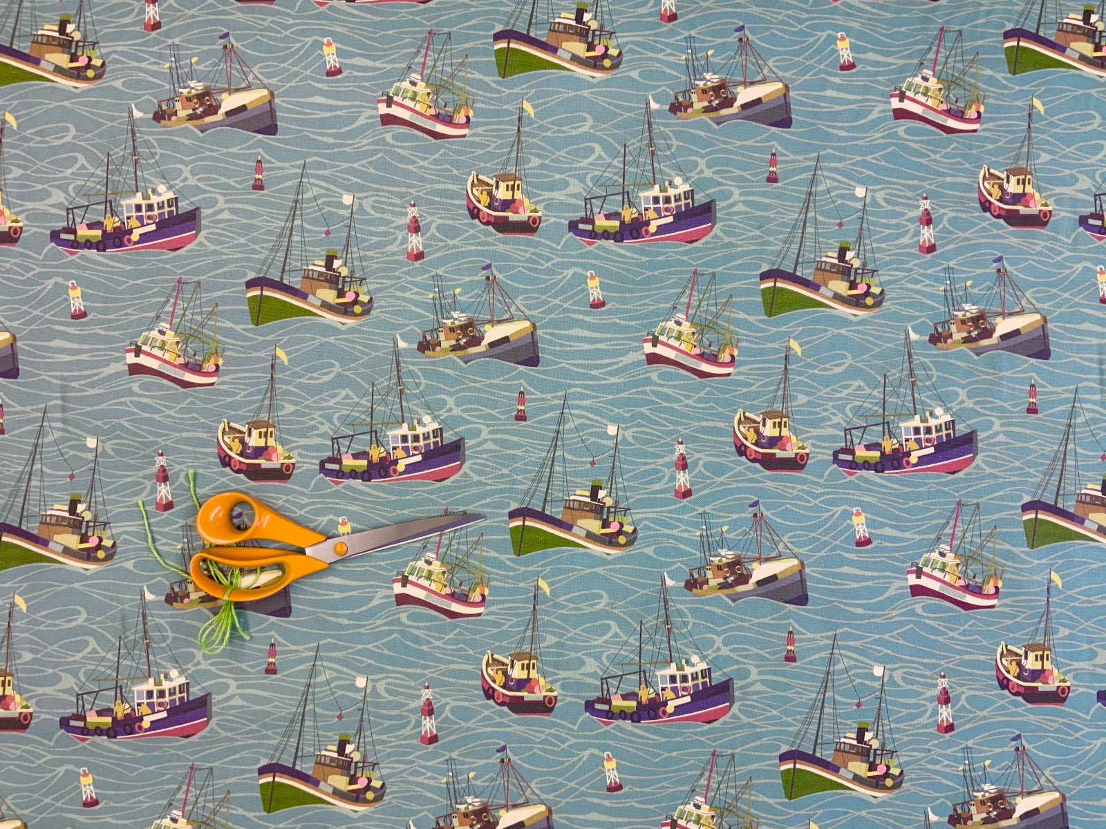 S208 Fishing Boats Blue