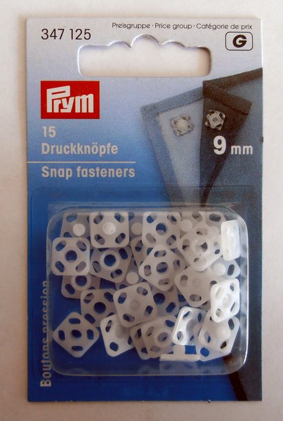 Prym Press Studs Snap Fasteners 9mm White