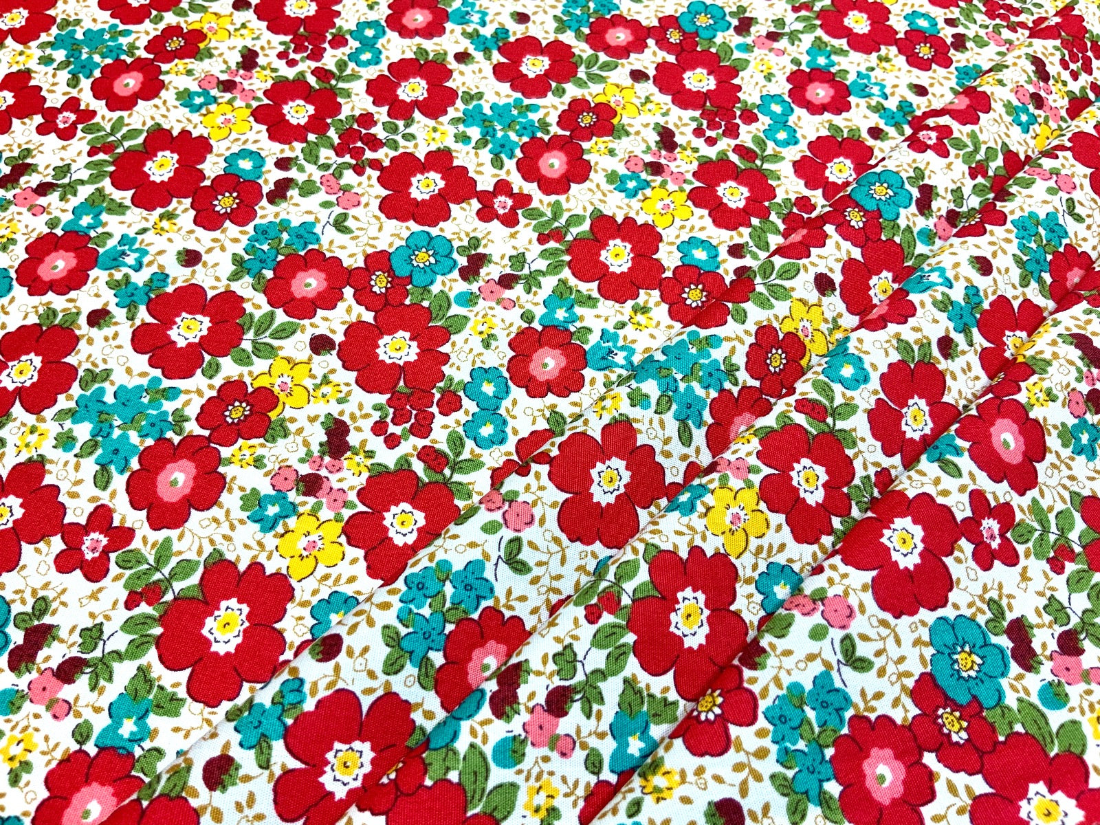 Betty Floral Cotton Poplin C589 Red