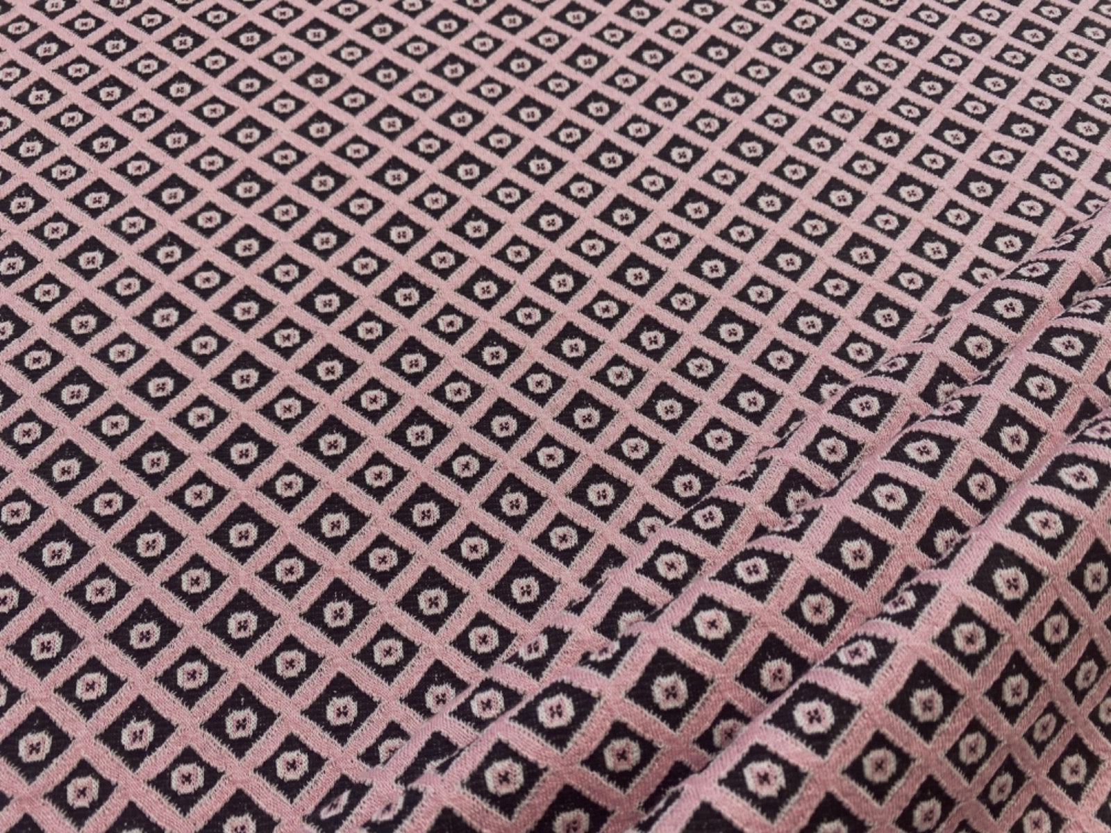 Didy Tiles Ponte Jersey Pink Black U276