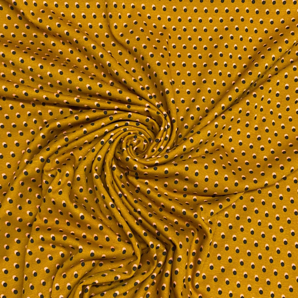 i459 Dotty Cuddle Fur Backed Jersey Sweatshirt Mustard