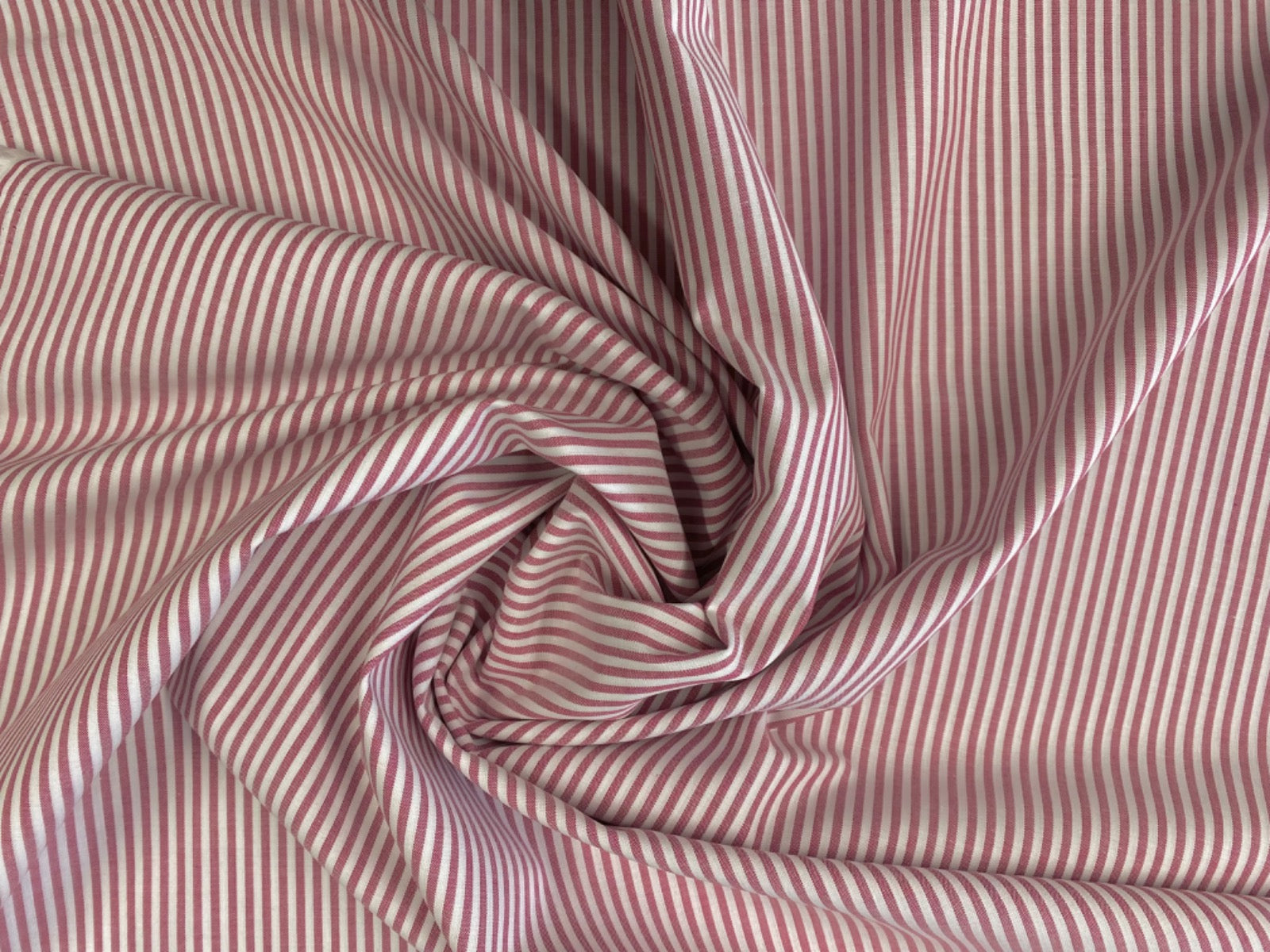 C762 Woven Cotton Stripe Raspberry