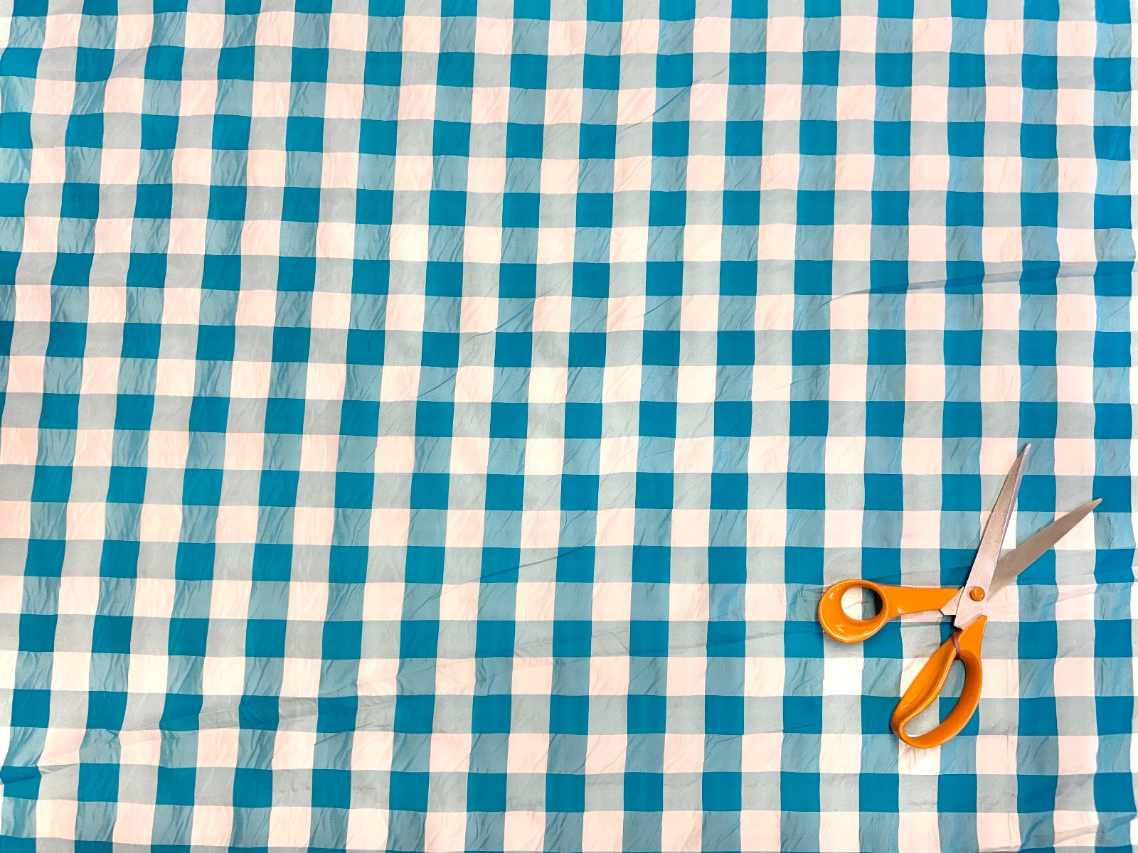 I386 Gingham Taffeta Turquoise