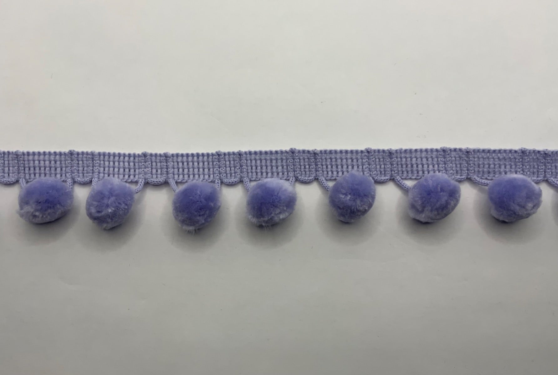 Violet Velvet Pom Pom Trim