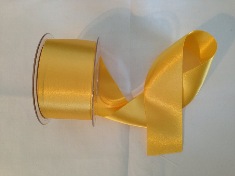 50mm Satin Ribbon Yellow Gold