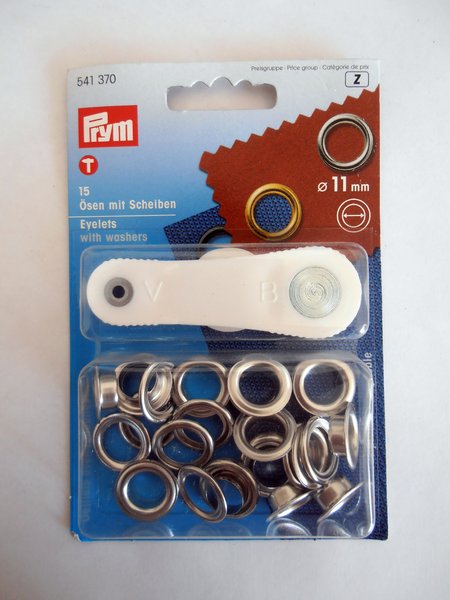 Prym Eyelets with Washers Silver 11mm
