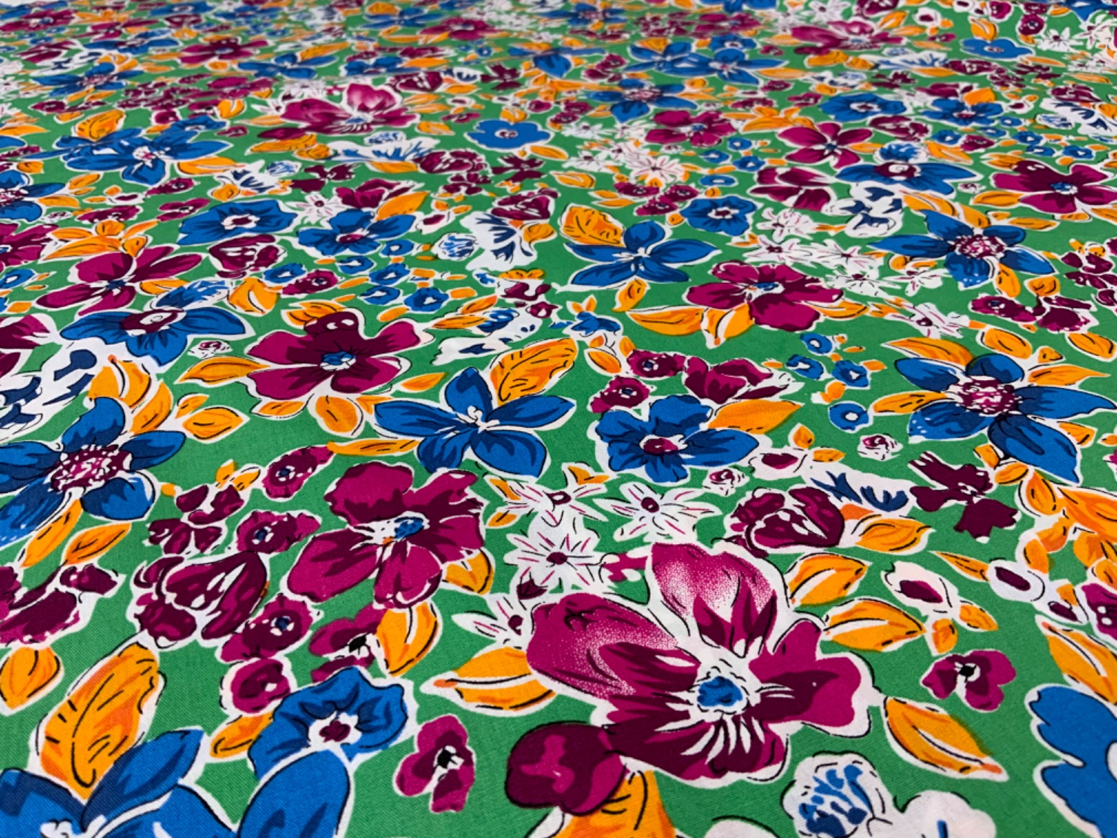 Ava Floral Cotton Lawn Green Tex Ex 2651