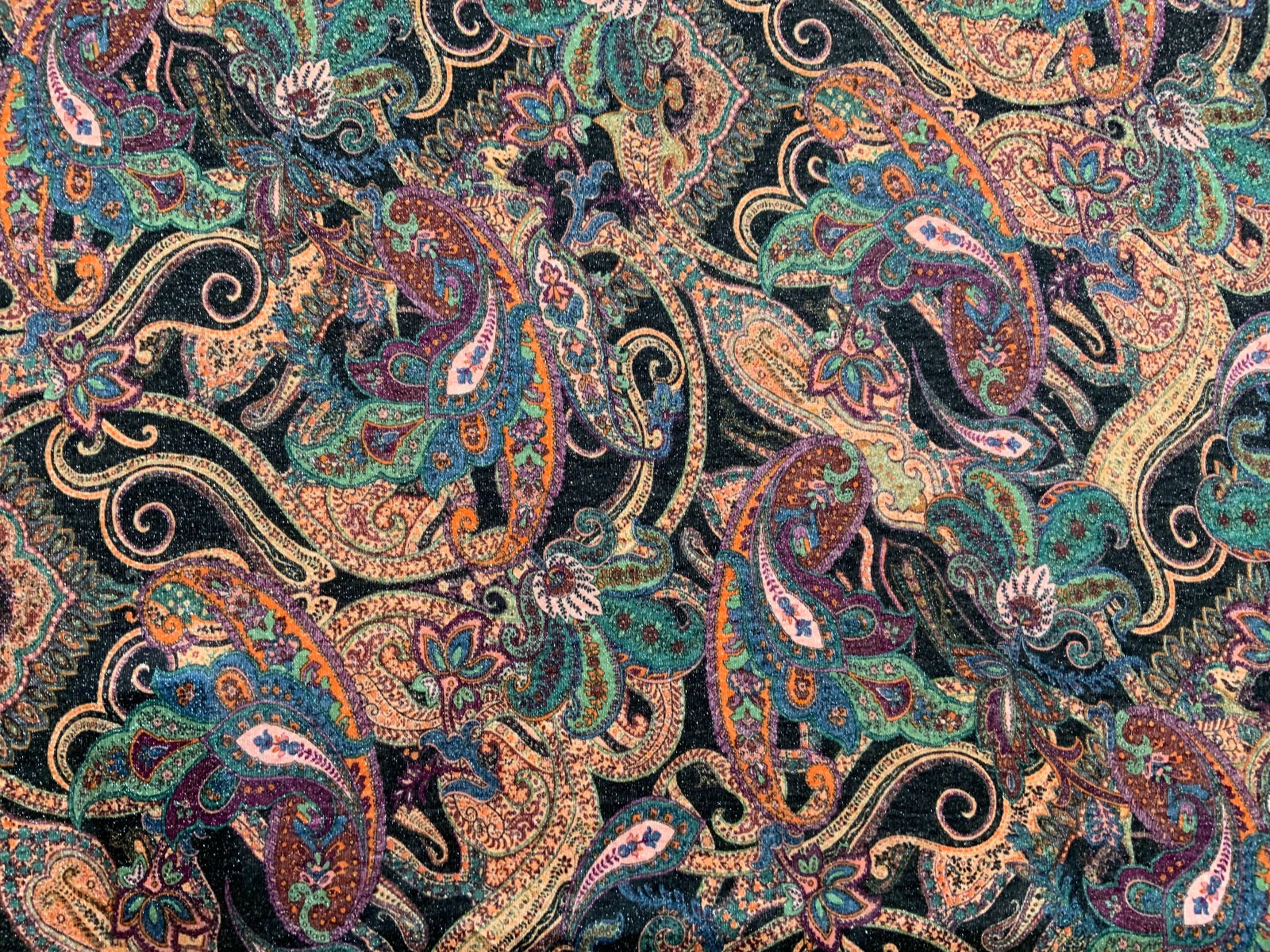 F60 Lurex Knit Glitzy Paisley Jade Green/ Peach