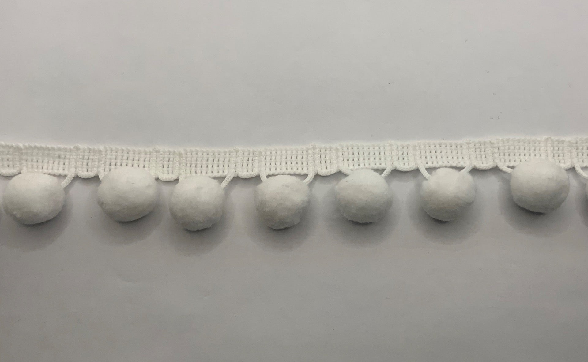White Velvet Pom Pom Trim
