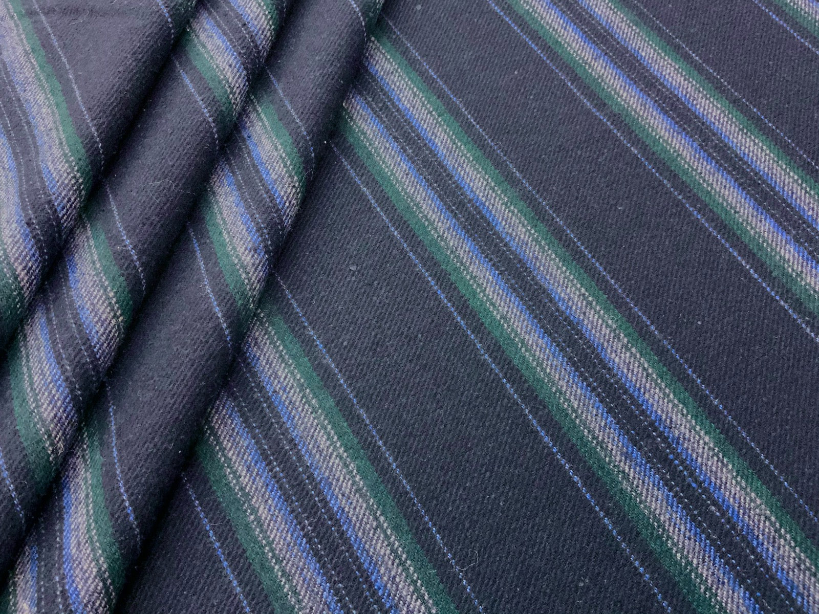 F158 Shepard Stripe Coating Wool Touch Midnight