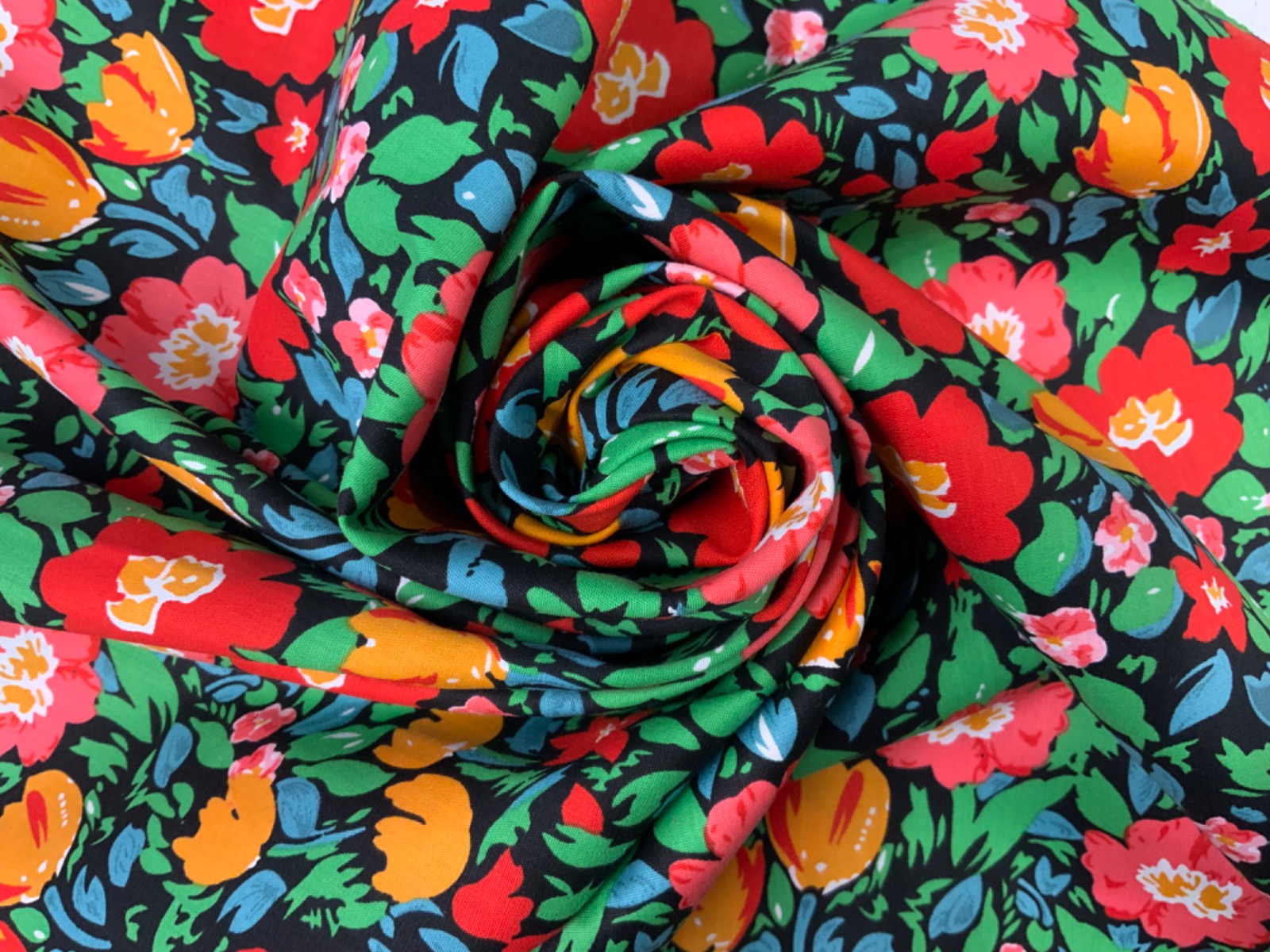 Freya Floral Cotton Lawn Black Tex Ex 2652