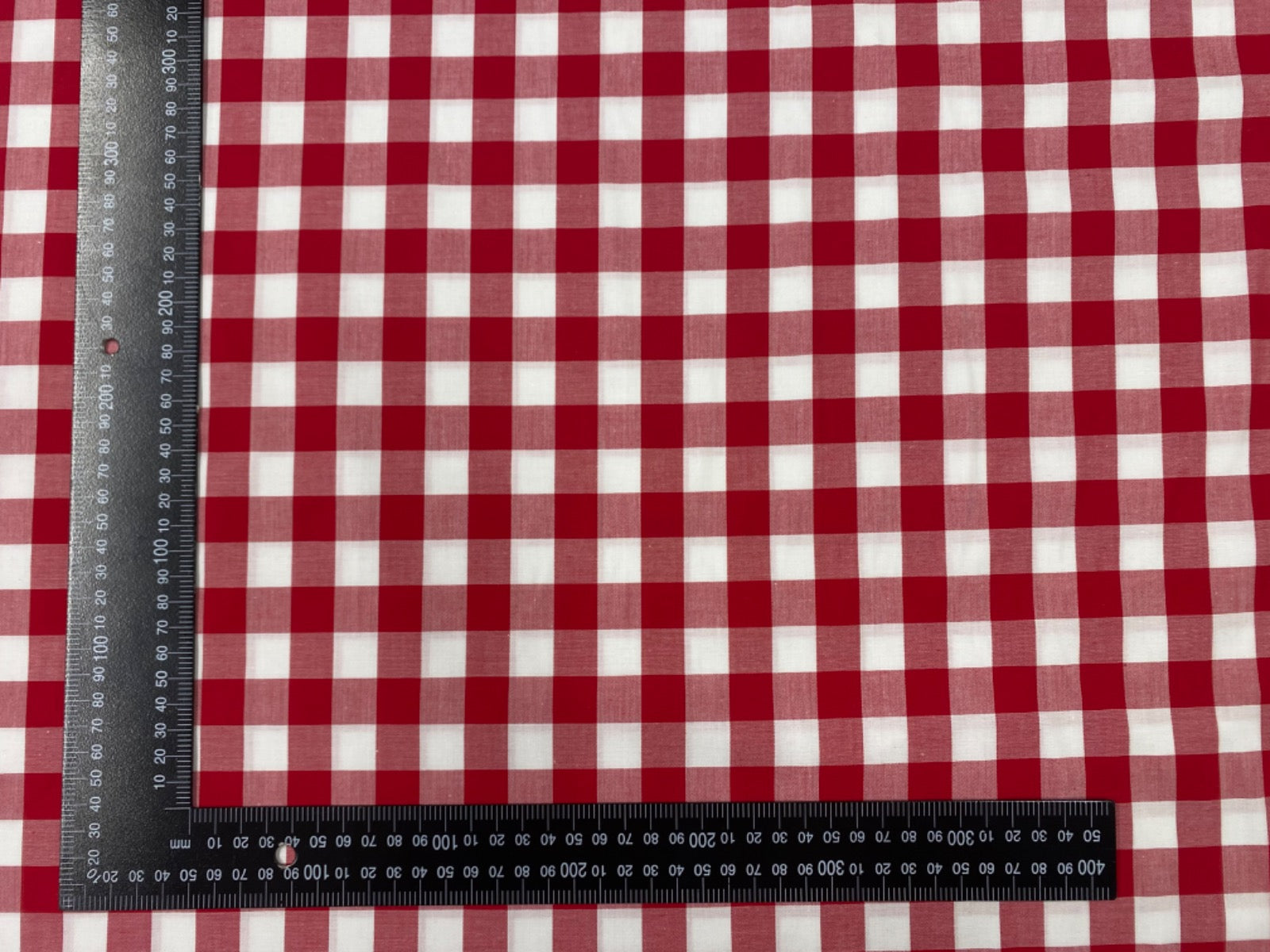 C744 17mm Red Woven Cotton Gingham