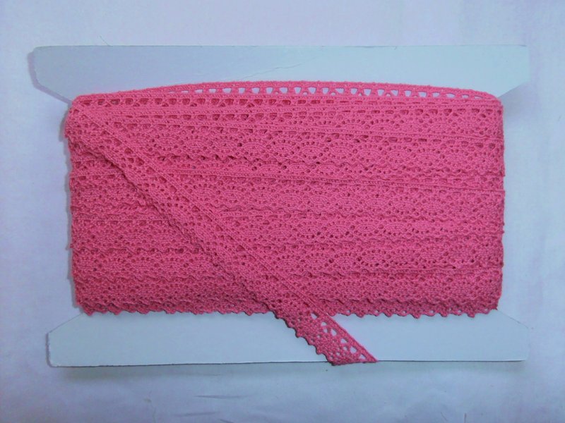 Scalloped Cotton Lace Shocking Pink