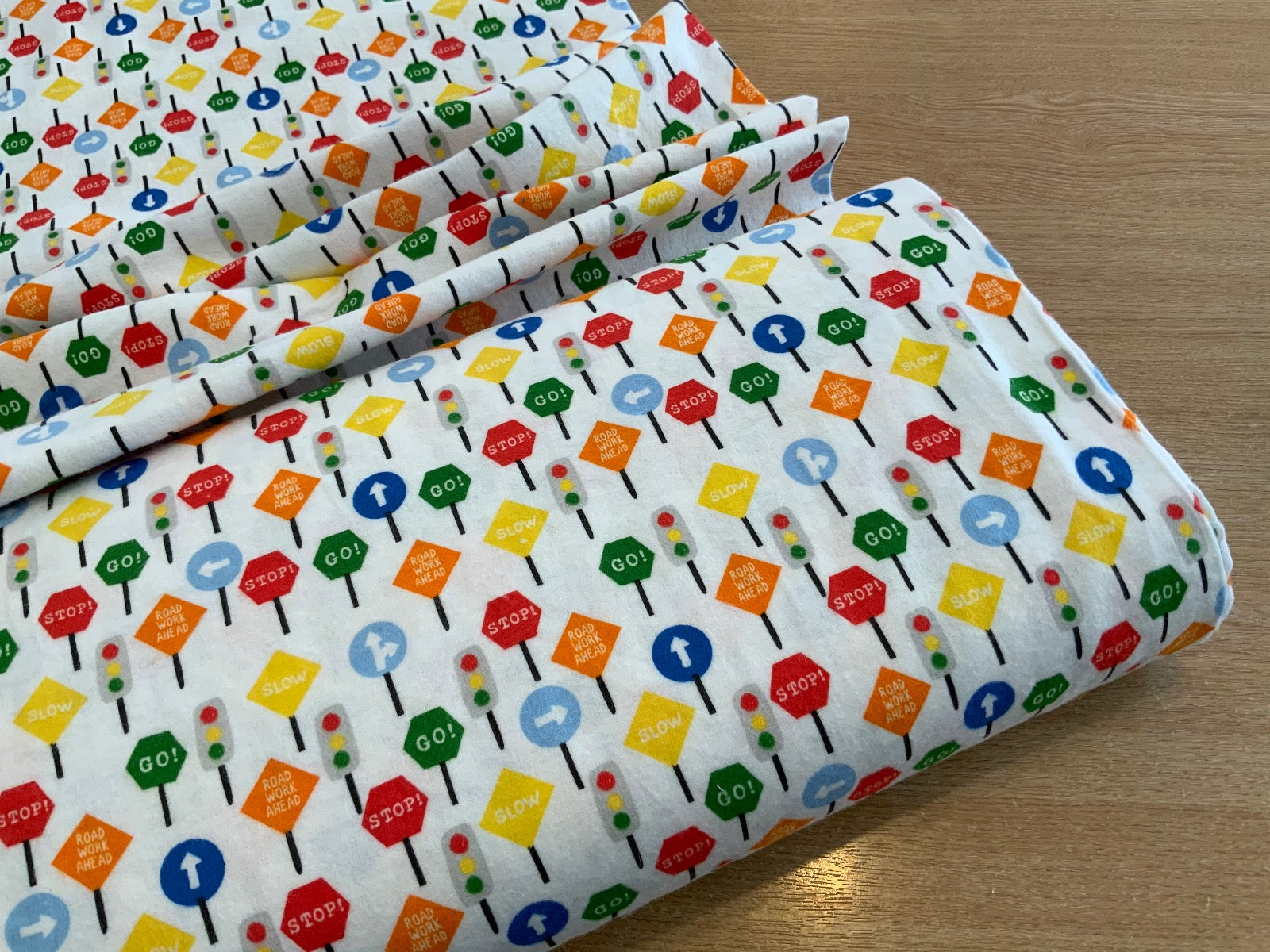 P115 Traffic Lights Brushed Cotton Flannel