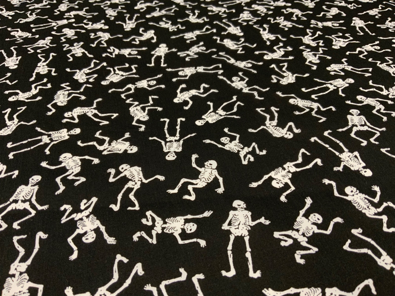 C711 Dancing Skeletons Poly Cotton