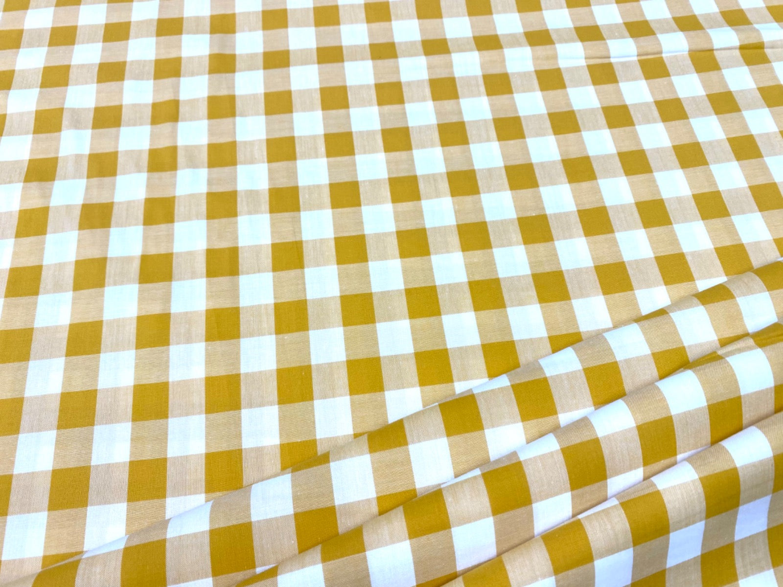 C745 17mm Mustard Woven Cotton Gingham