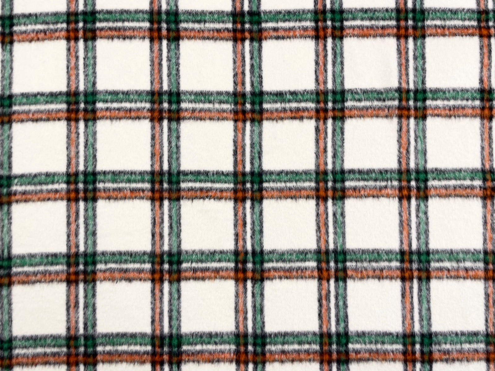 Irish Check Wool Touch Orange Green F347