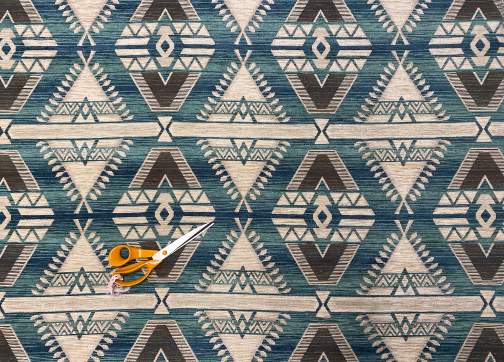 Tex Ex 2688 Inca Ikat FR Chenille Aqua