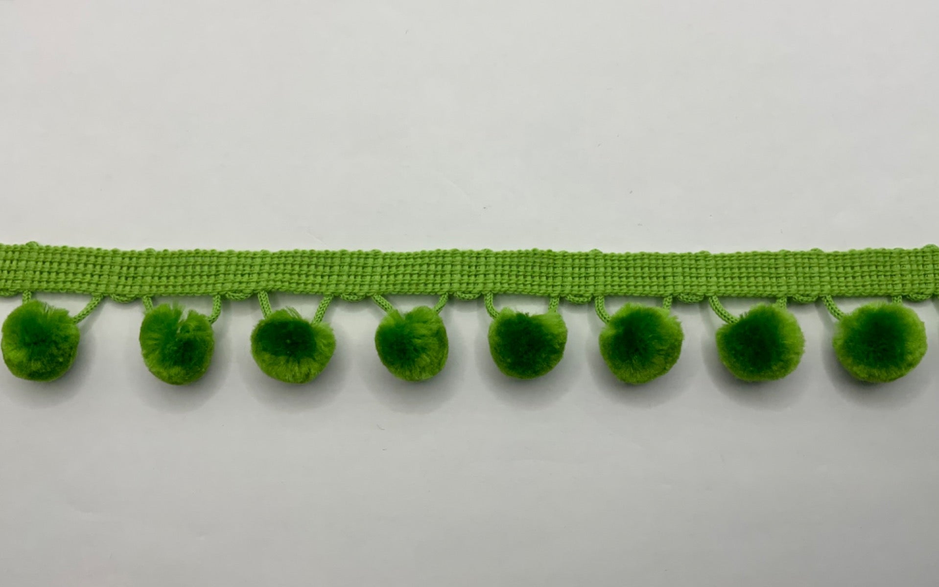 Green Velvet Pom Pom Trim