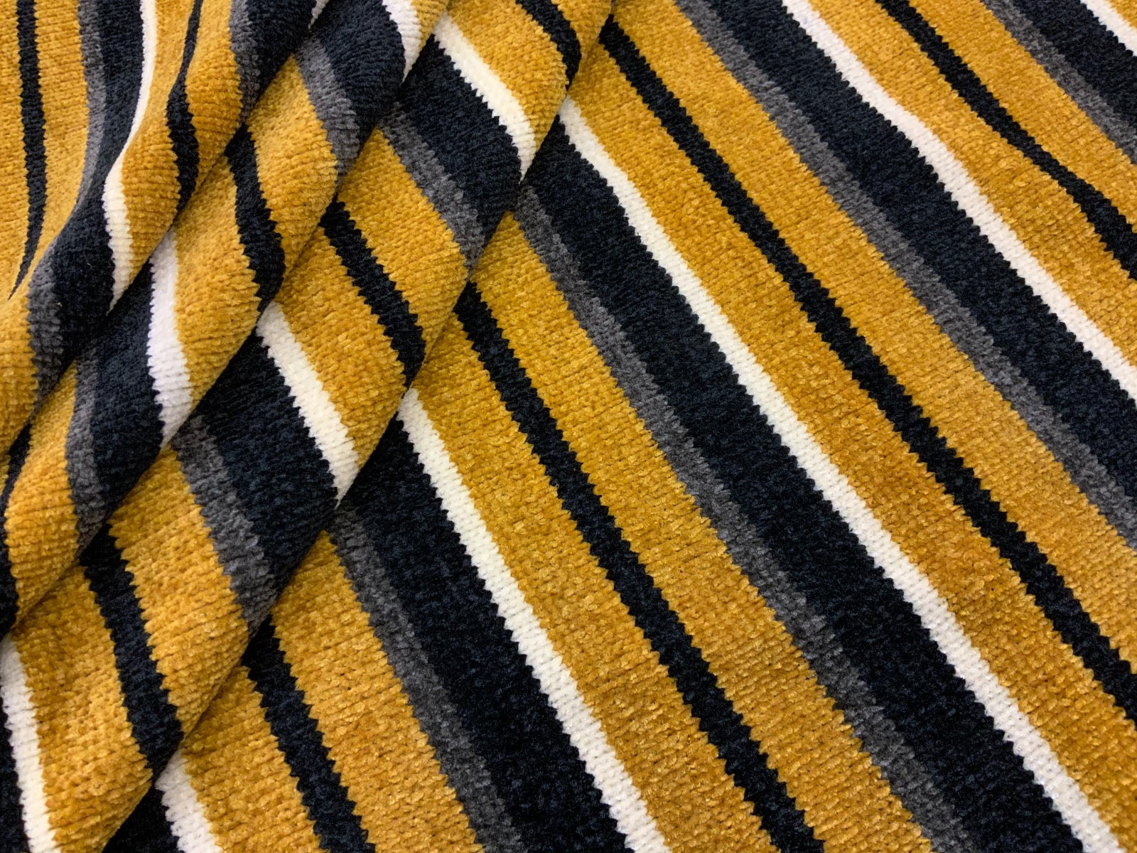 B360 Chenille Stripe Knit Mustard