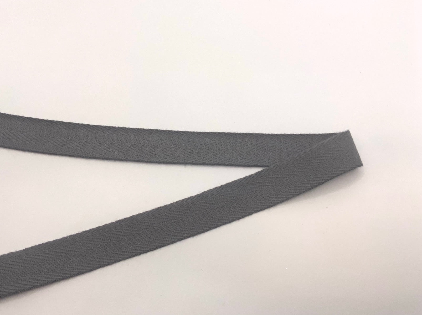 1/2" Cotton Tape Dark Grey
