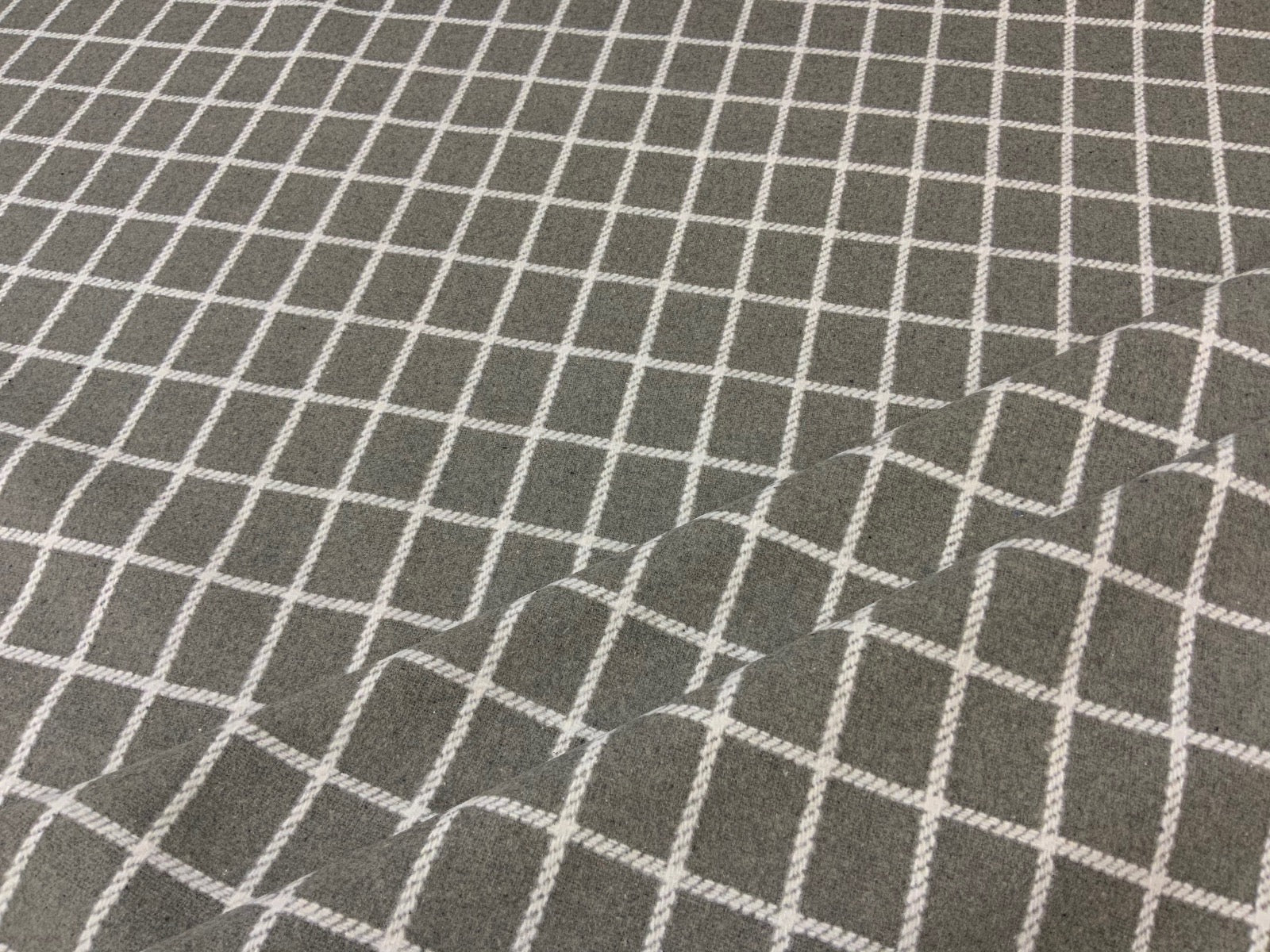 Rope Check Wool Touch Grey F116