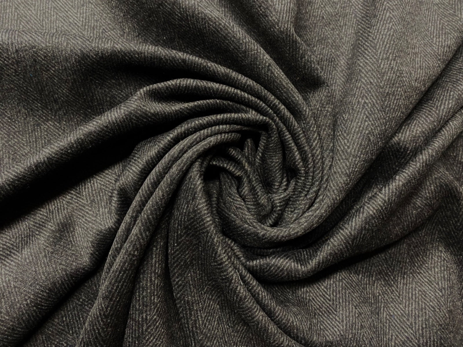 Faux Wool Touch Herringbone Charcoal F280