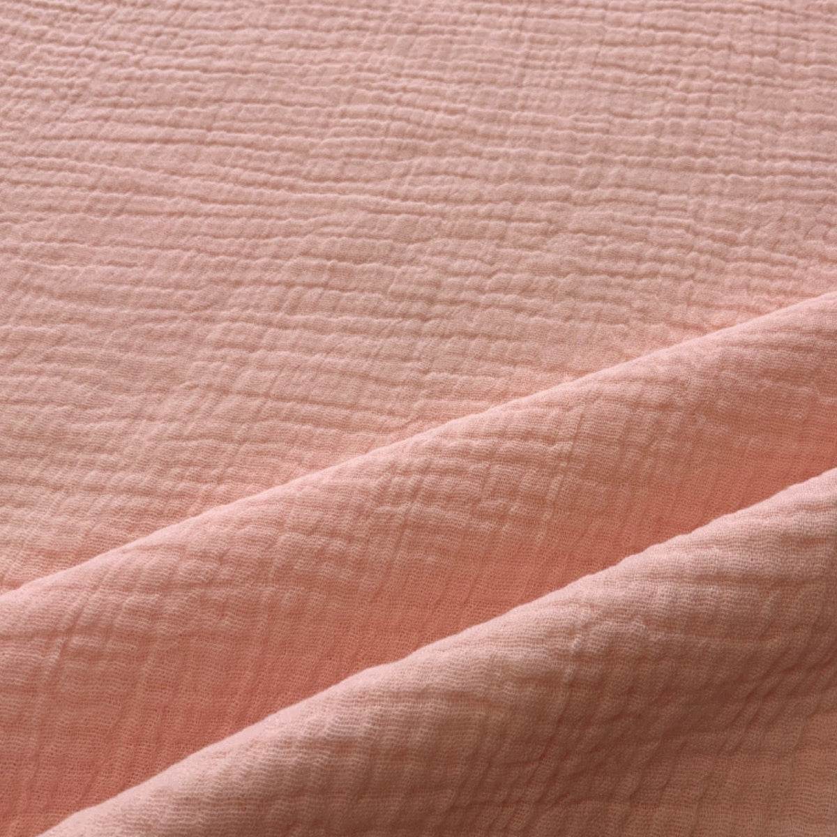 C641 Muslin Double Gauze Crinkle Pale Pink Fabric Folded