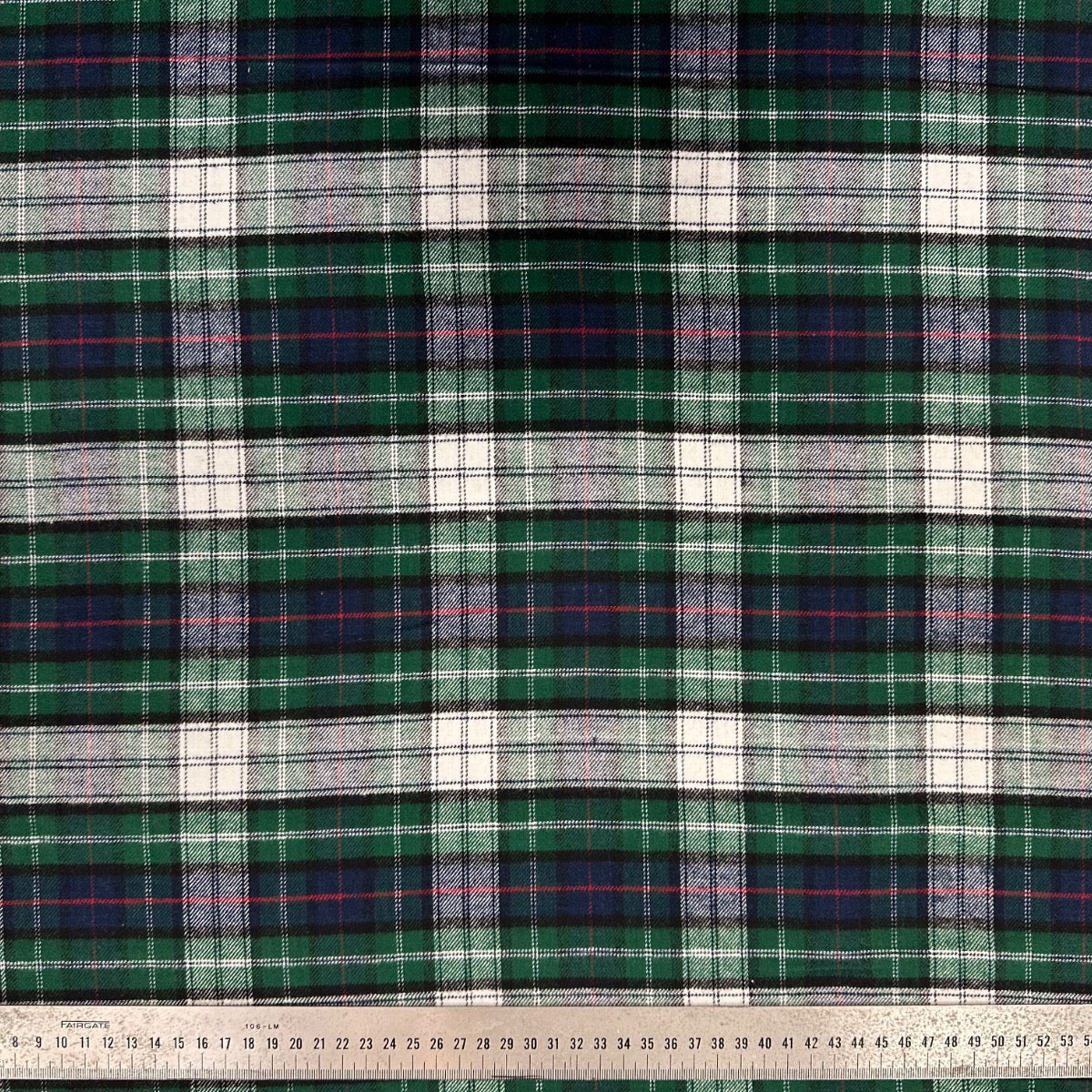 C825 Brushed Cotton Tartan Forest flat
