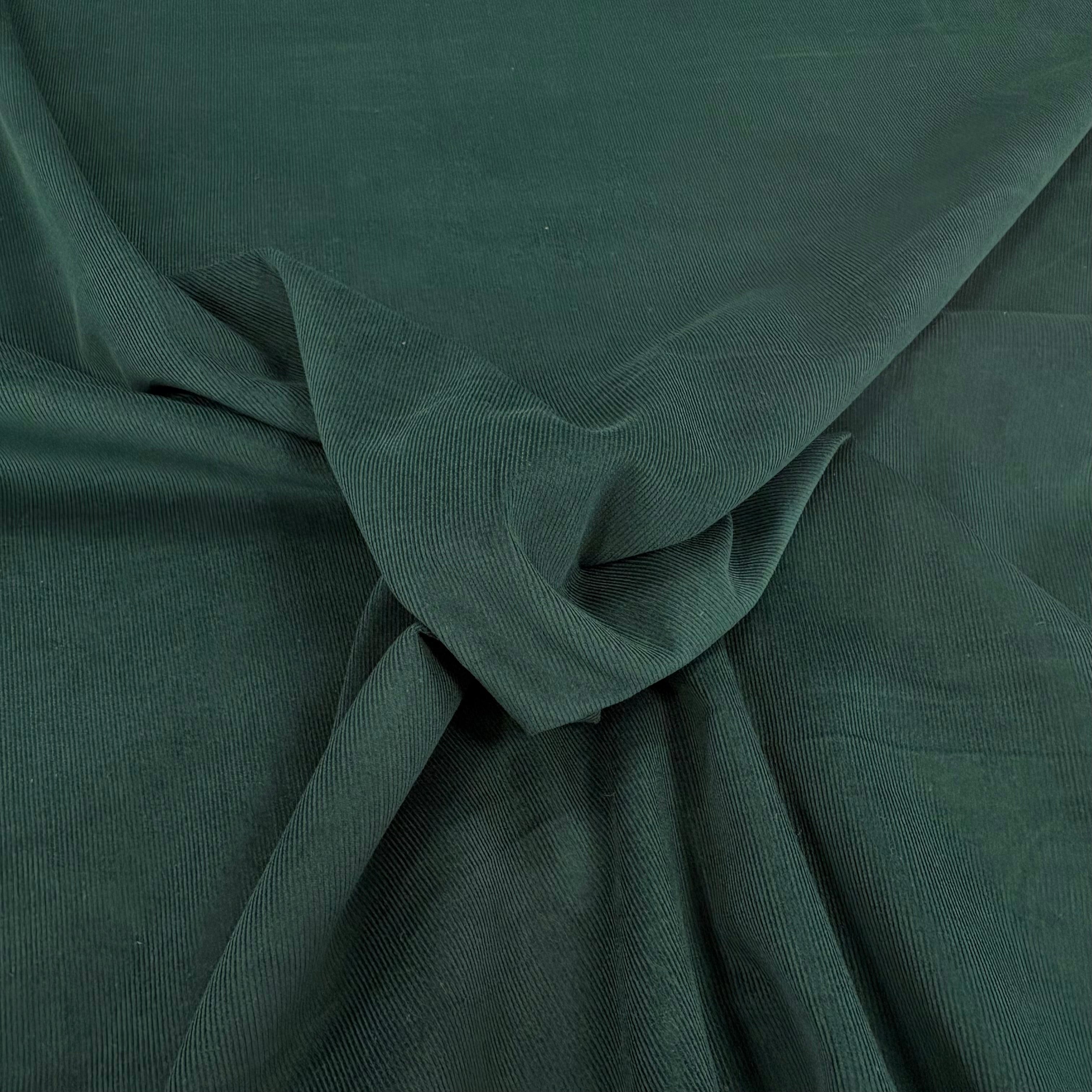 C848 21 Wale Needlecord Bottle Green Fabric Gathered