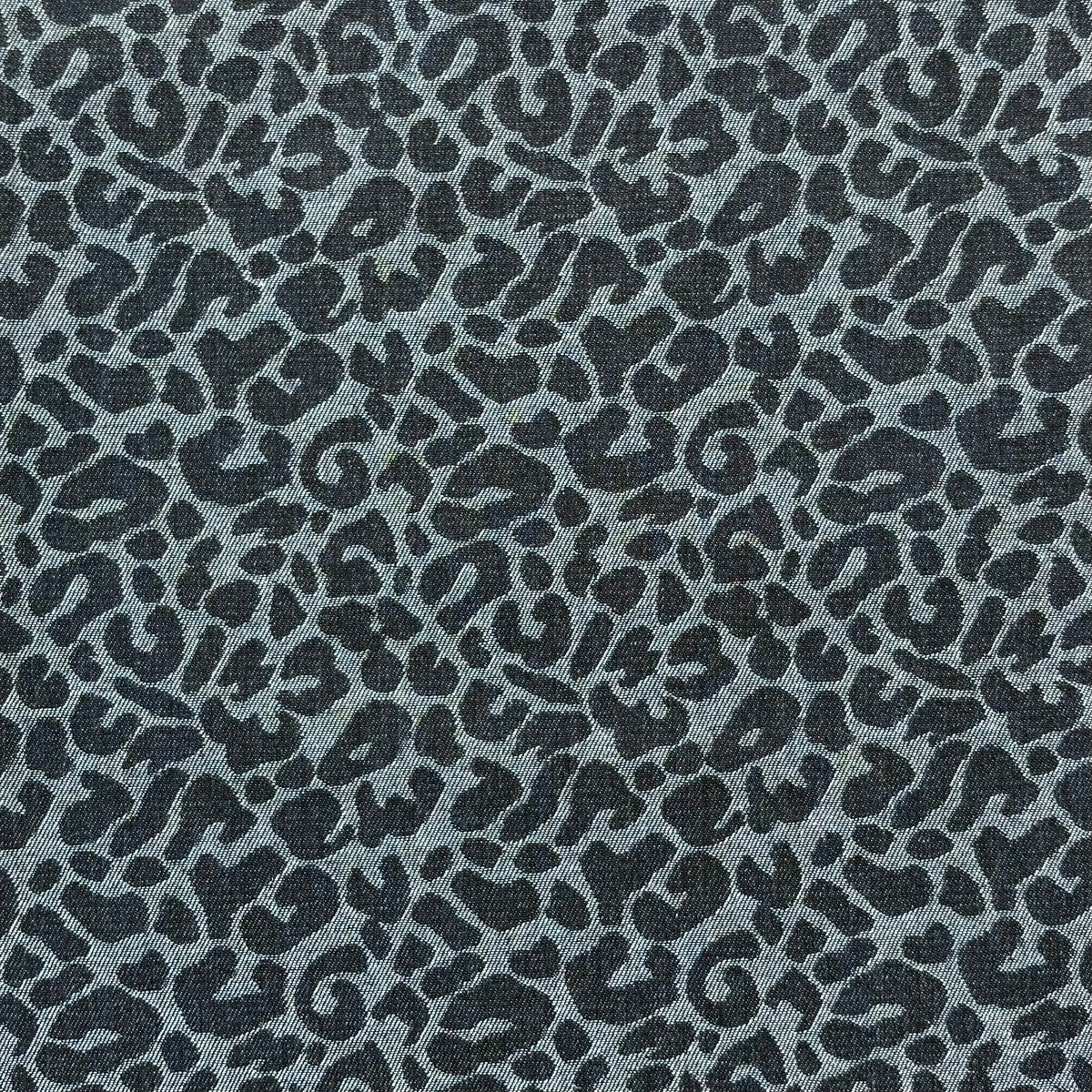 C862 Leopard Denim Weave Blue Fabric
